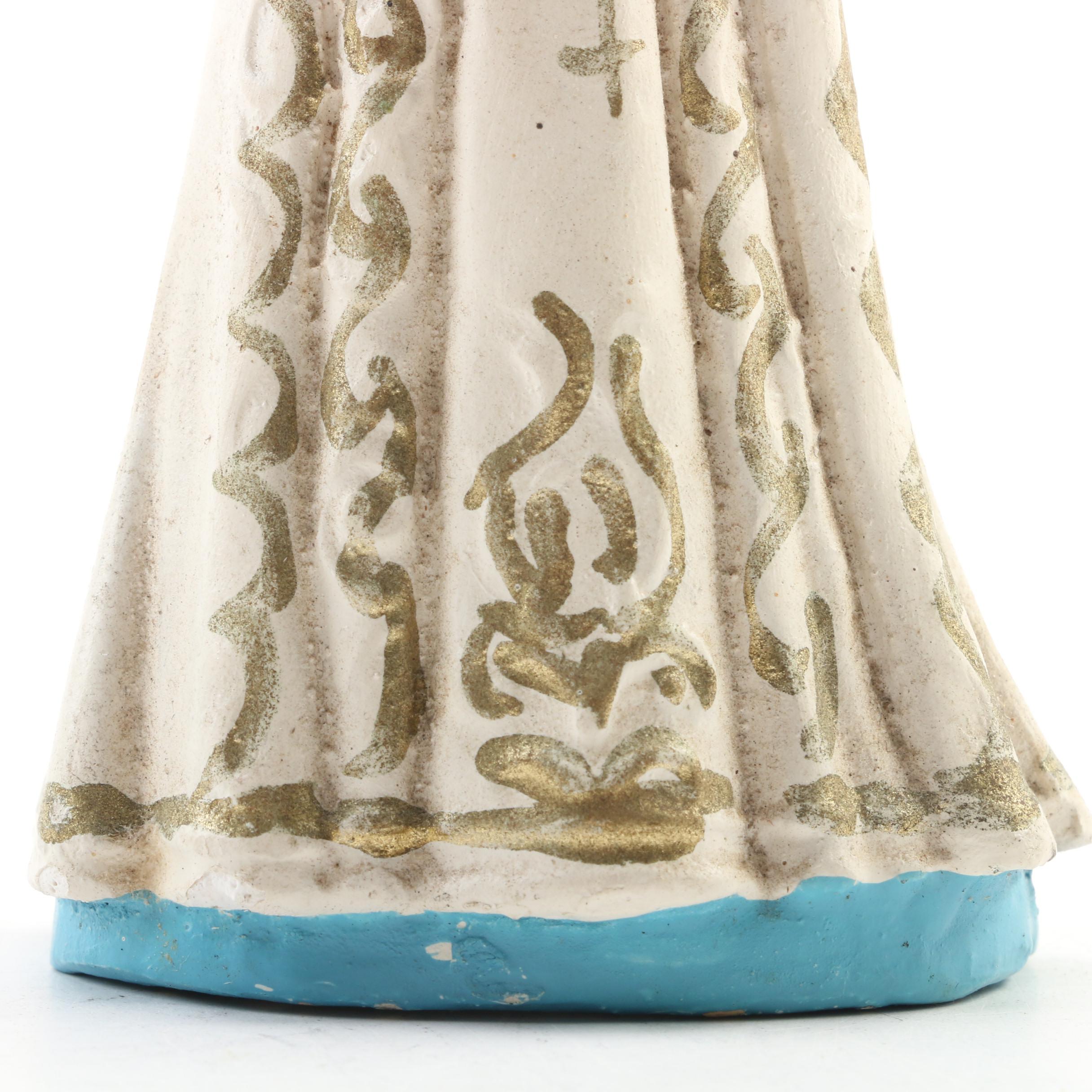 Greek Orthodox Triptych Icon with Madonna and Child Jerusalem Plaque and Figure