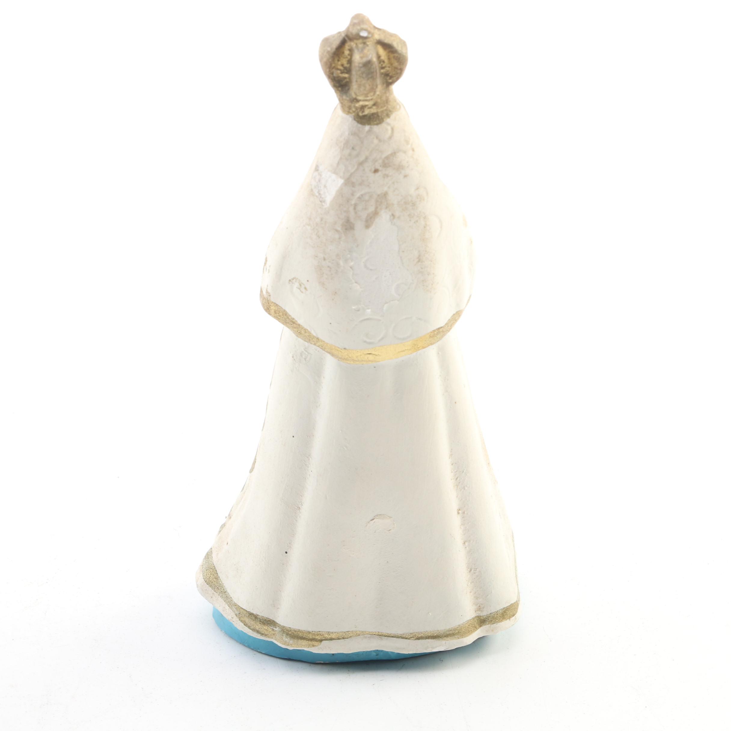 Greek Orthodox Triptych Icon with Madonna and Child Jerusalem Plaque and Figure