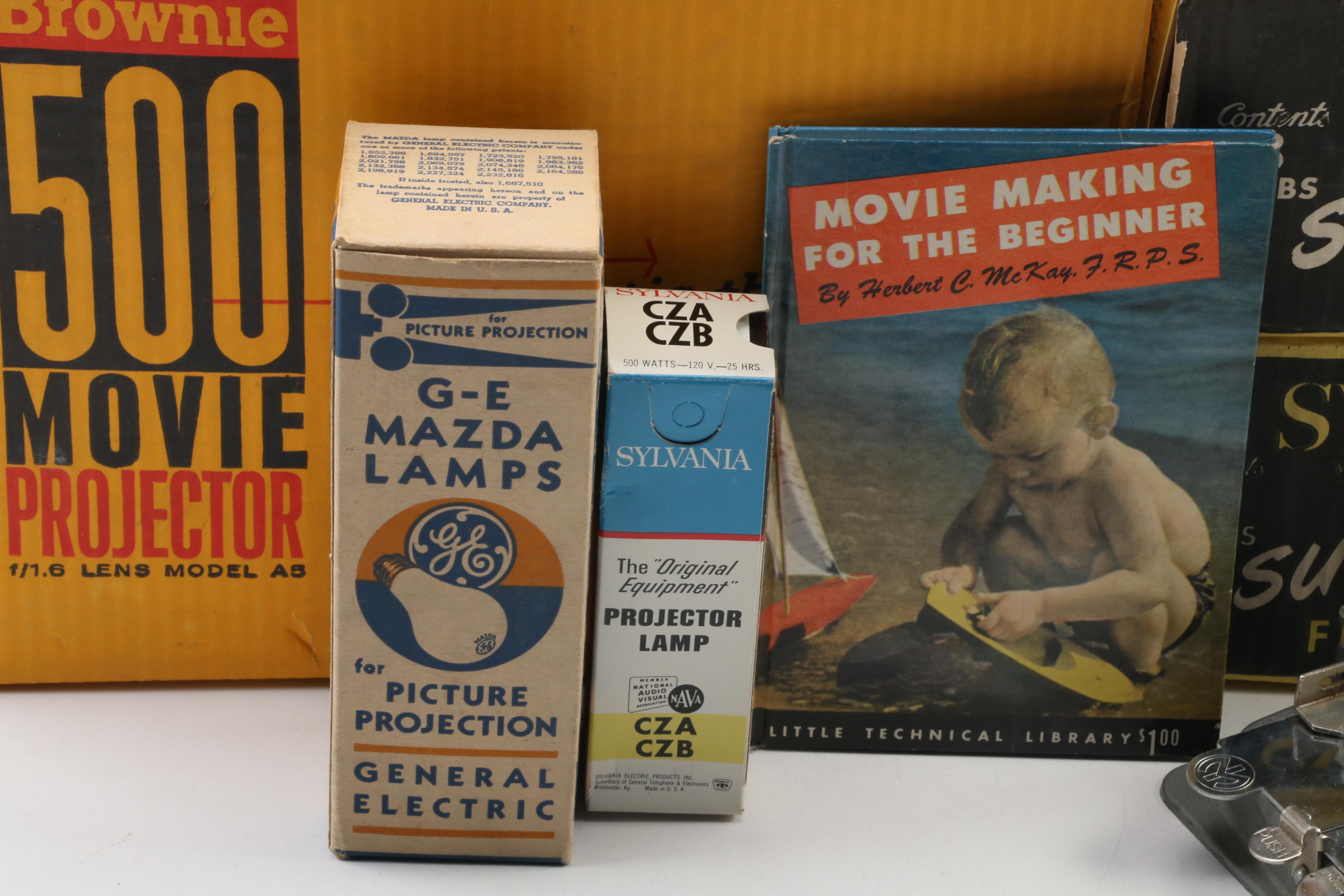 Kodak Brownie 500 Movie Projector and Accessories, Mid-20th Century