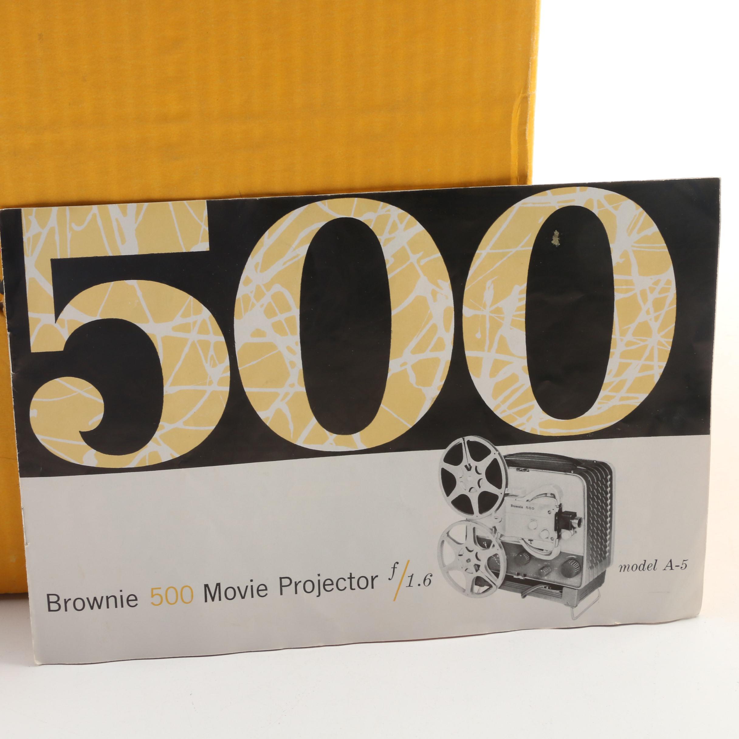 Kodak Brownie 500 Movie Projector and Accessories, Mid-20th Century