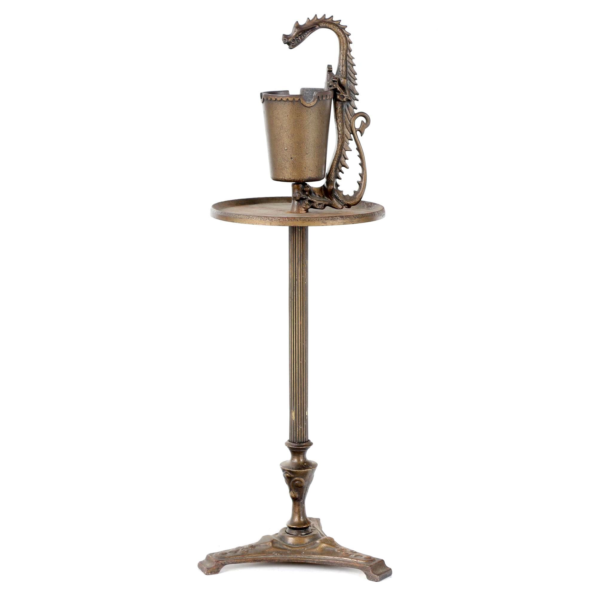 Scroll Art Mfg. Co. Cast Iron Dragon Smoking Stand, circa 1920