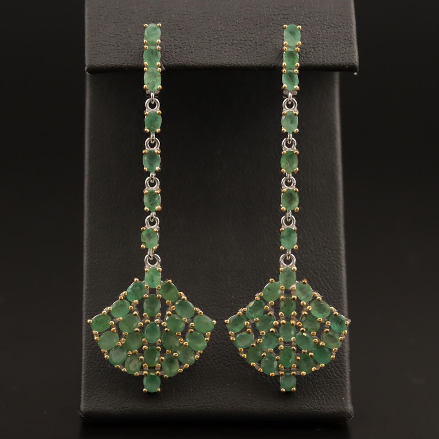 Sterling Emerald Dangle Earrings
