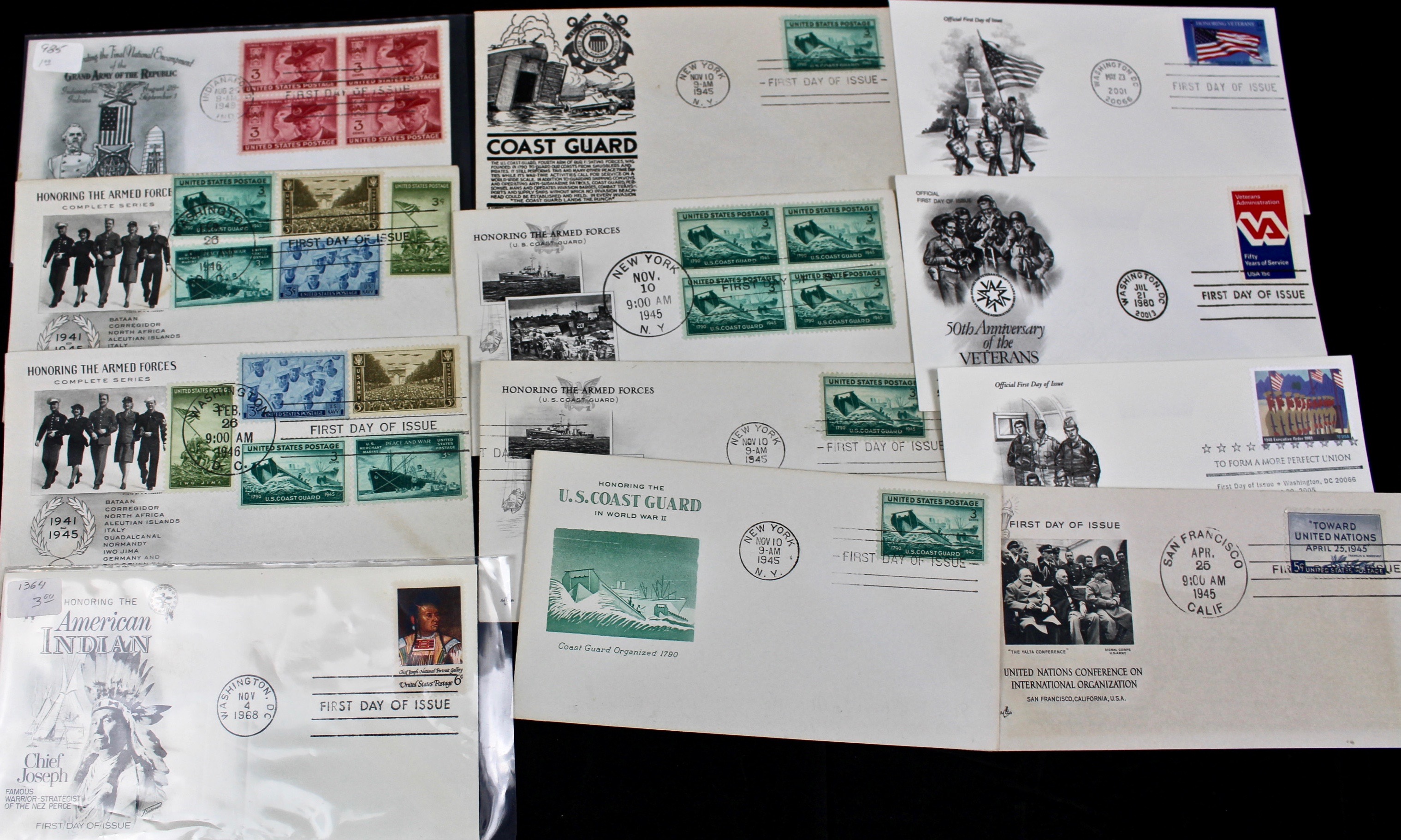 US Postal First Day Covers With Cachets, Mid to Late 20th Century