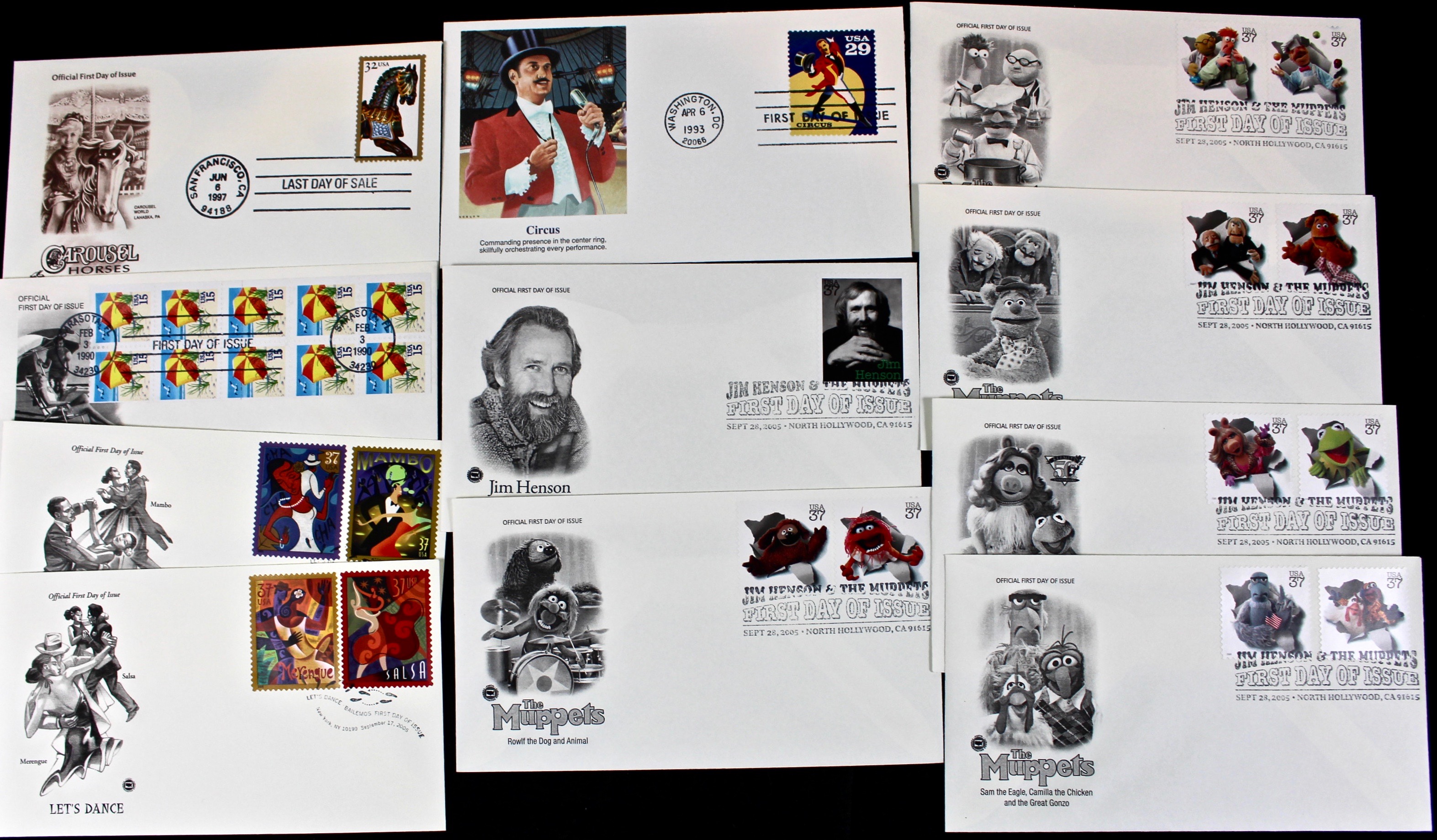 US Postal First Day Covers With Cachets, Mid to Late 20th Century