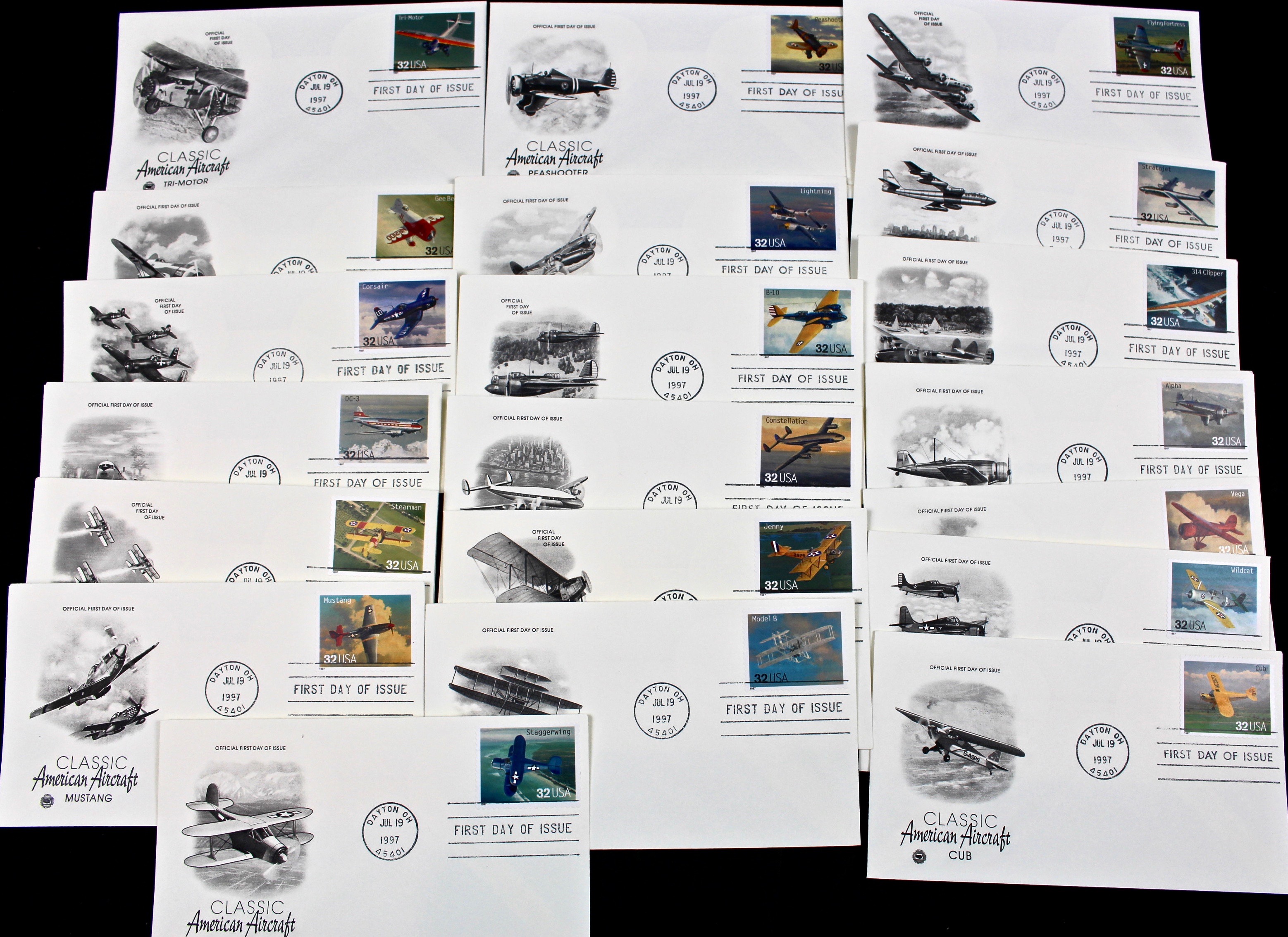 US Postal First Day Covers With Cachets, Mid to Late 20th Century