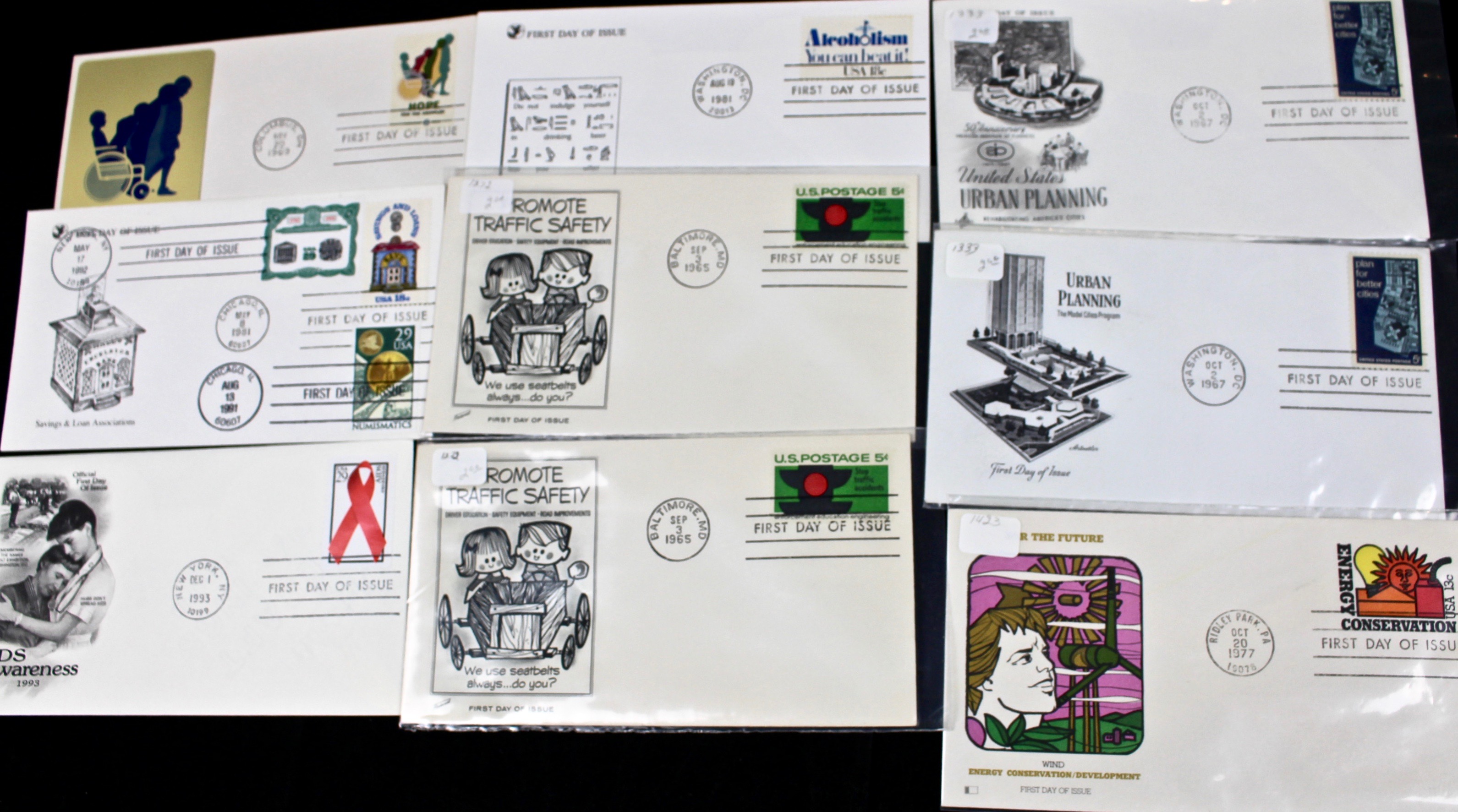 US Postal First Day Covers With Cachets, Mid to Late 20th Century