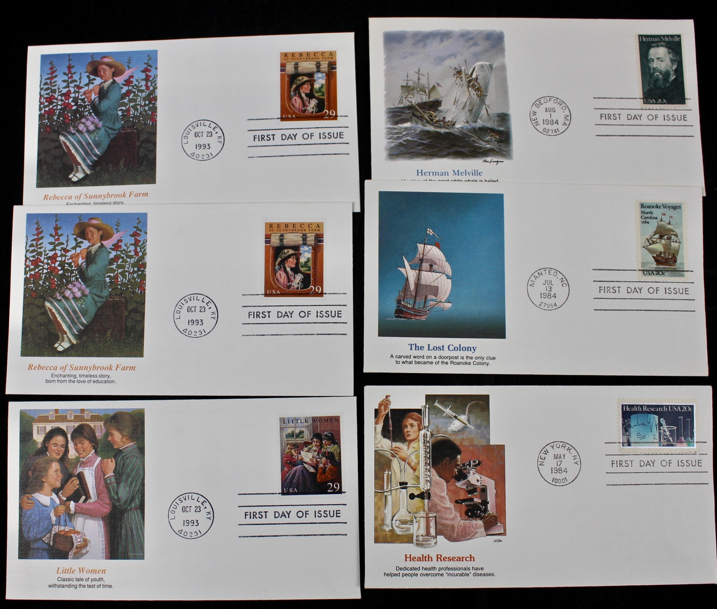 US Postal First Day Covers With Cachets, Mid to Late 20th Century