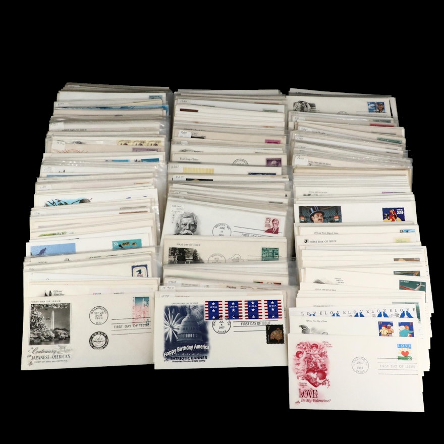 US Postal First Day Covers With Cachets, Mid to Late 20th Century