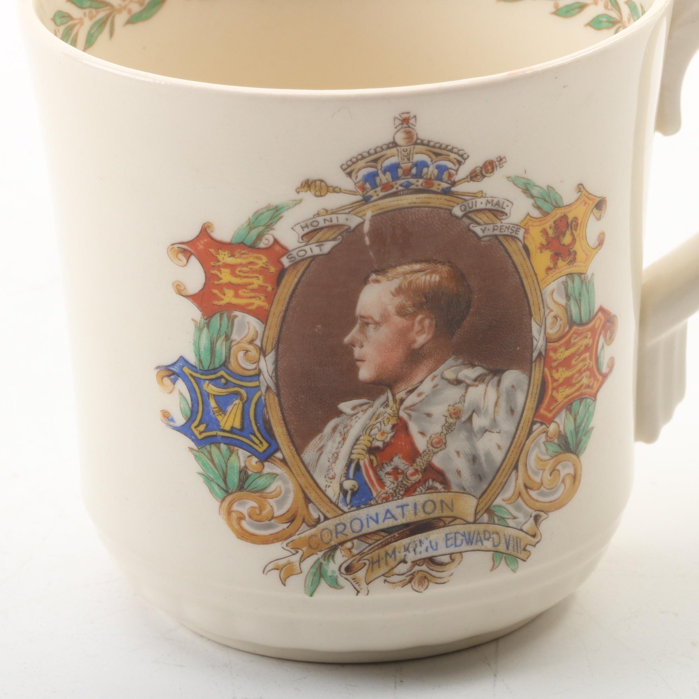 Aynsley "Elizabeth II" Bone China Dish and Royal Doulton "Edward VIII" Teacup