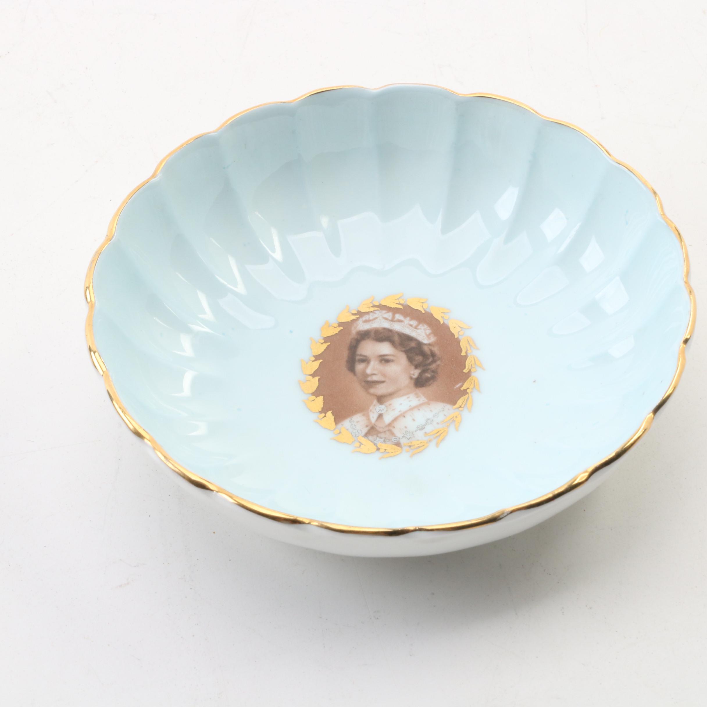 Aynsley "Elizabeth II" Bone China Dish and Royal Doulton "Edward VIII" Teacup