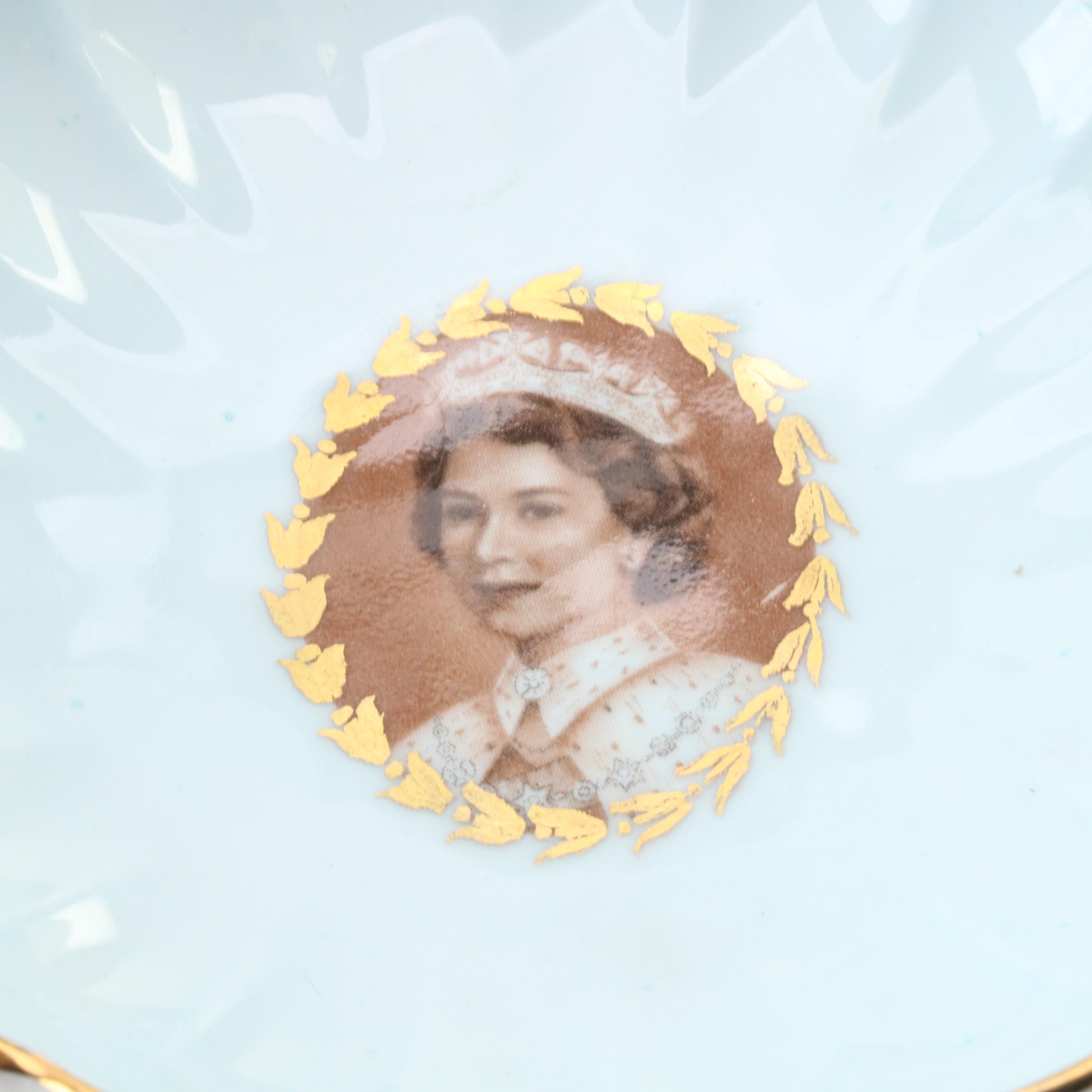 Aynsley "Elizabeth II" Bone China Dish and Royal Doulton "Edward VIII" Teacup