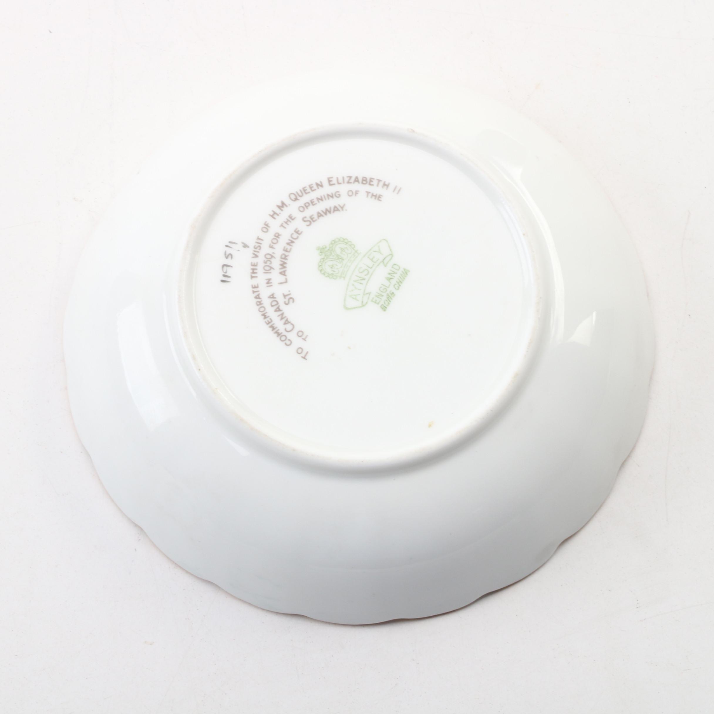 Aynsley "Elizabeth II" Bone China Dish and Royal Doulton "Edward VIII" Teacup