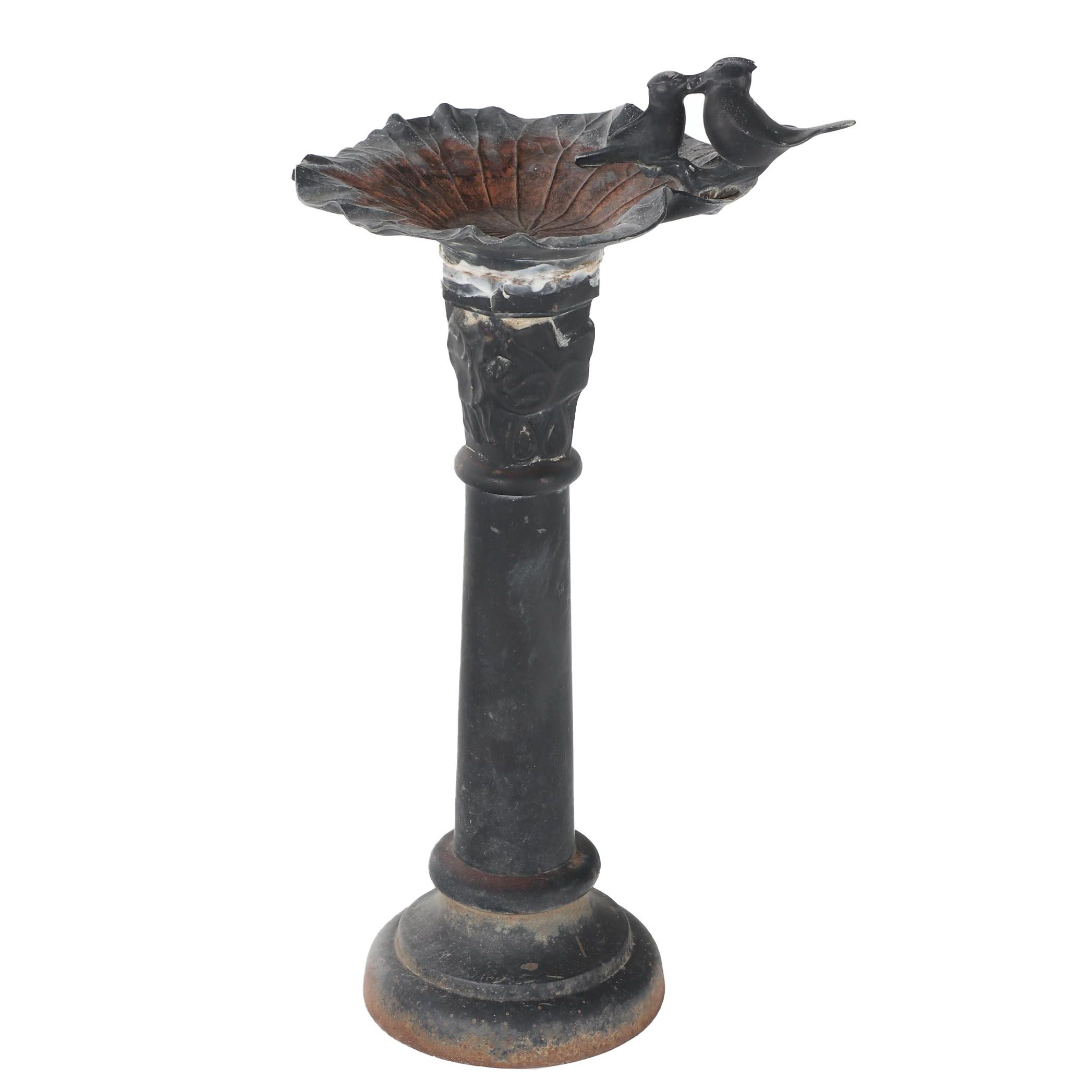 Virginia Metalcrafters Cast Metal Lotus Leaf  Birdbath