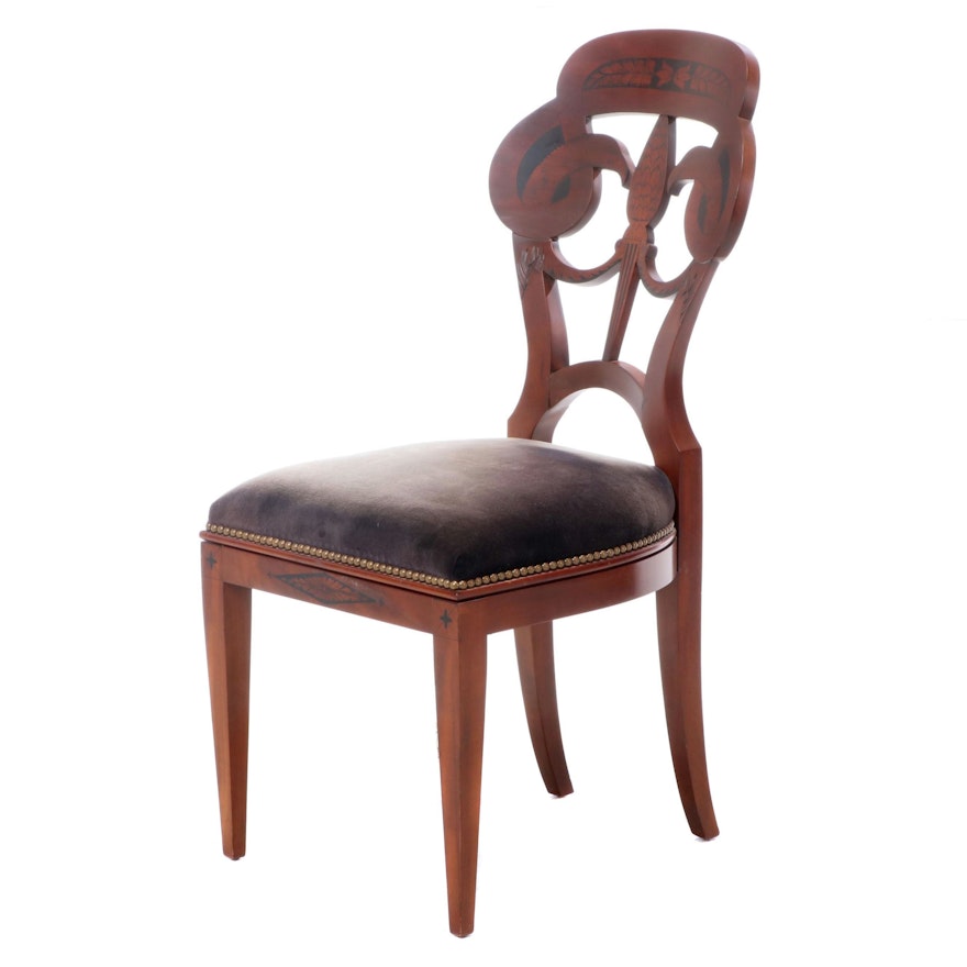 John Widdicomb Company Neoclassical Style Eagle-Decorated Cherrywood Side Chair