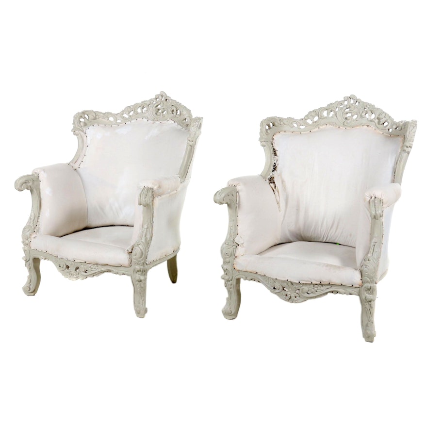 Baroque Style Arm Chairs, Late 19th- Early 20th Century