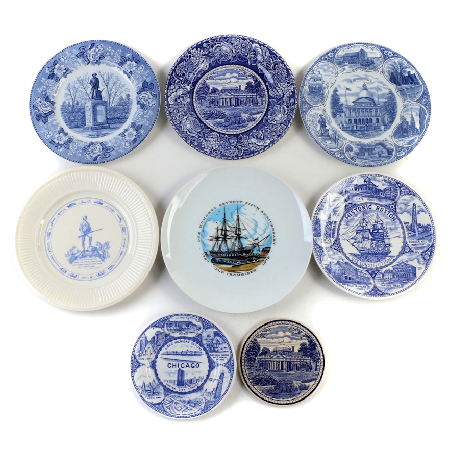 Jonroth and Other Souvenir Plates, Mid-Late 20th Century