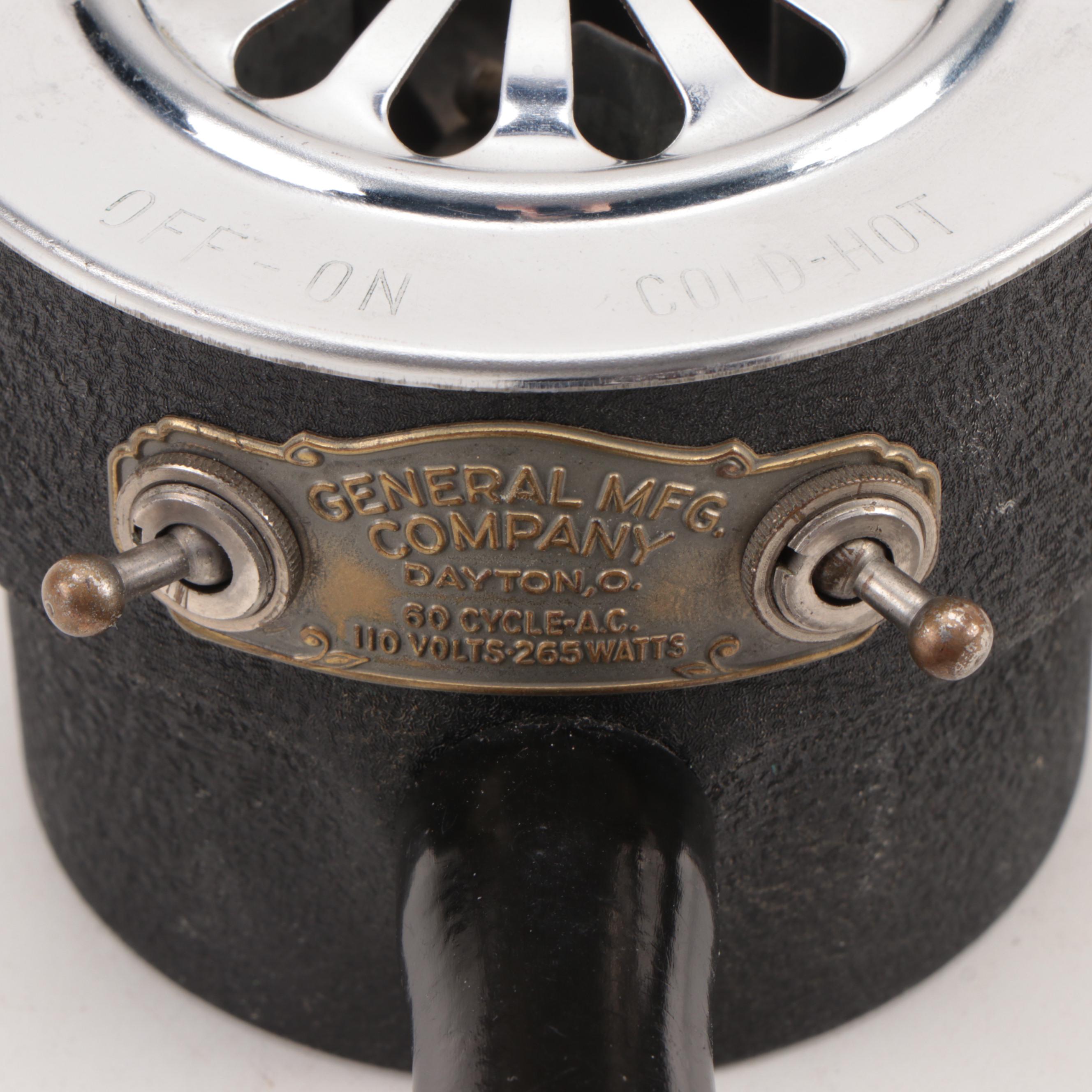 Focalipse Space Heater and Coiffurette Blow Dryer, Early to Mid 20th Century