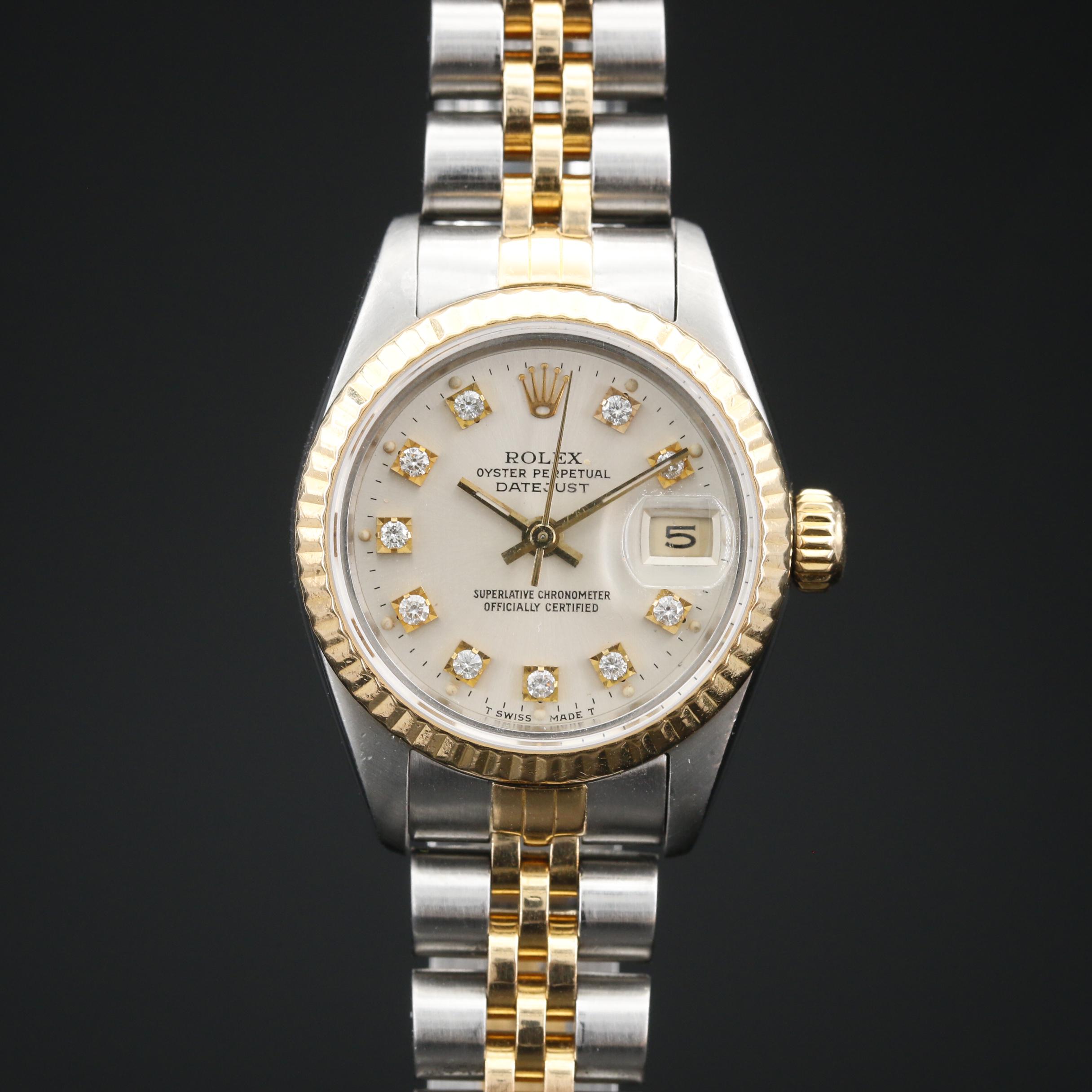 1989 Rolex Datejust Diamond Dial, 18K and Stainless Steel Automatic Watch