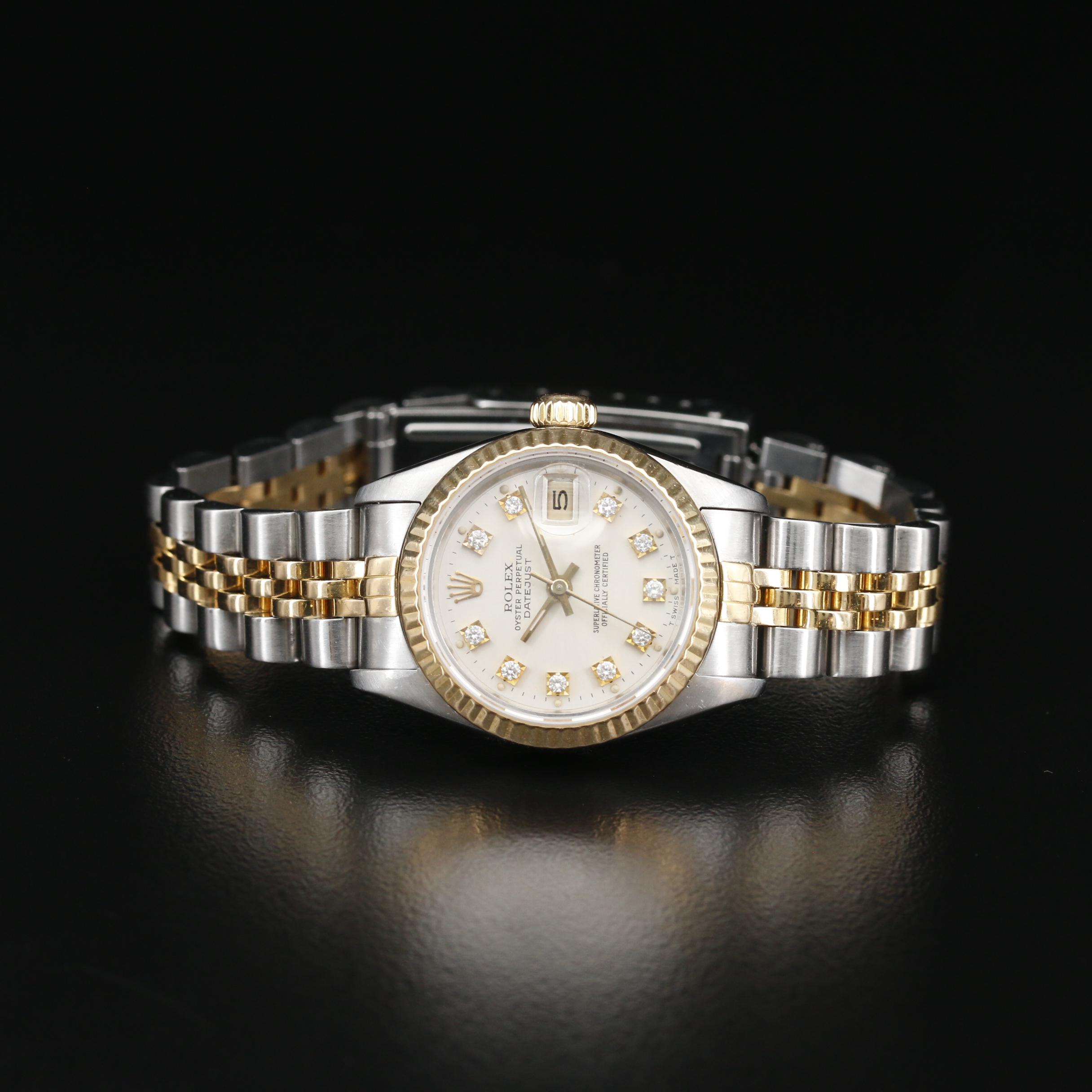 1989 Rolex Datejust Diamond Dial, 18K and Stainless Steel Automatic Watch