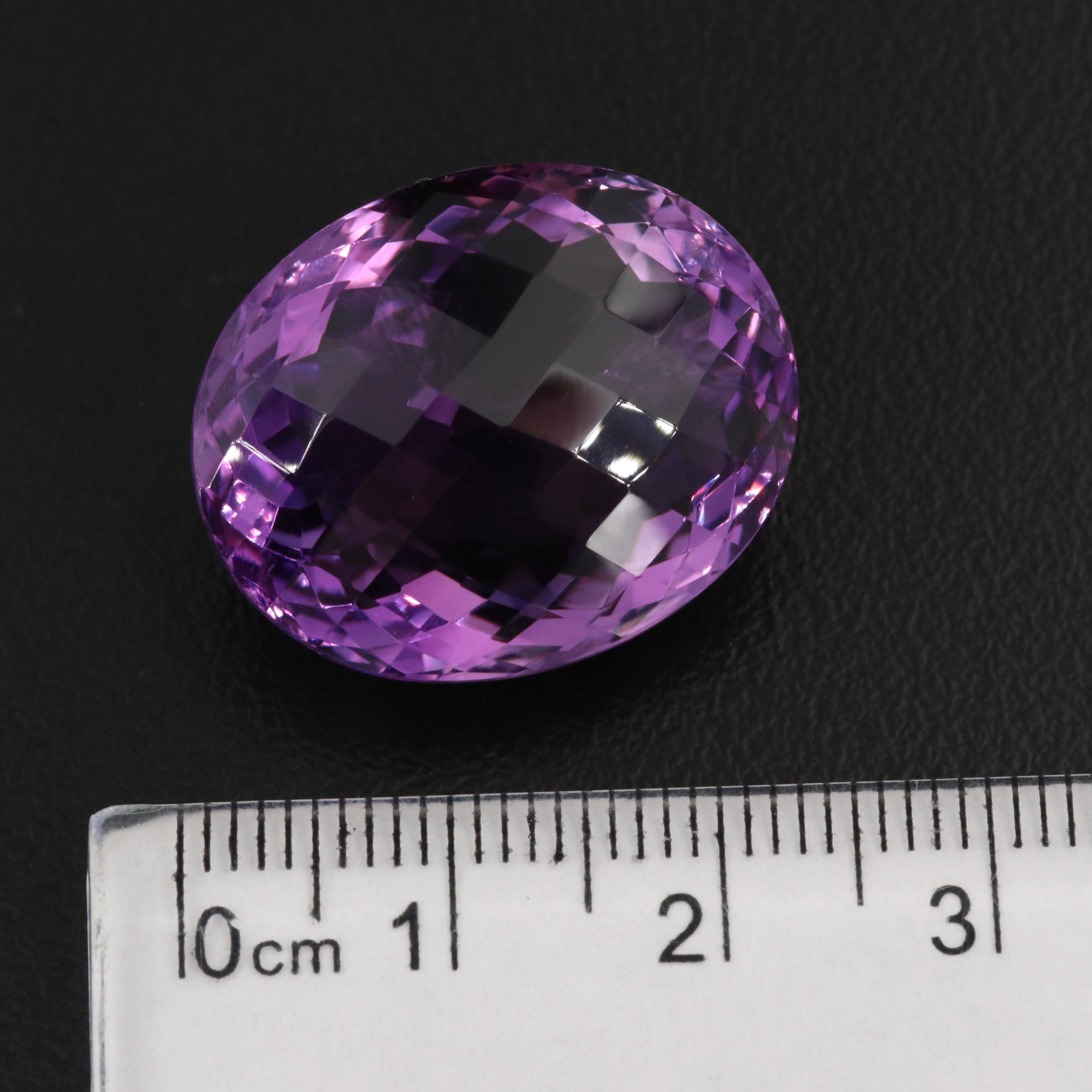 Loose 30.70 CT Oval Faceted Amethyst