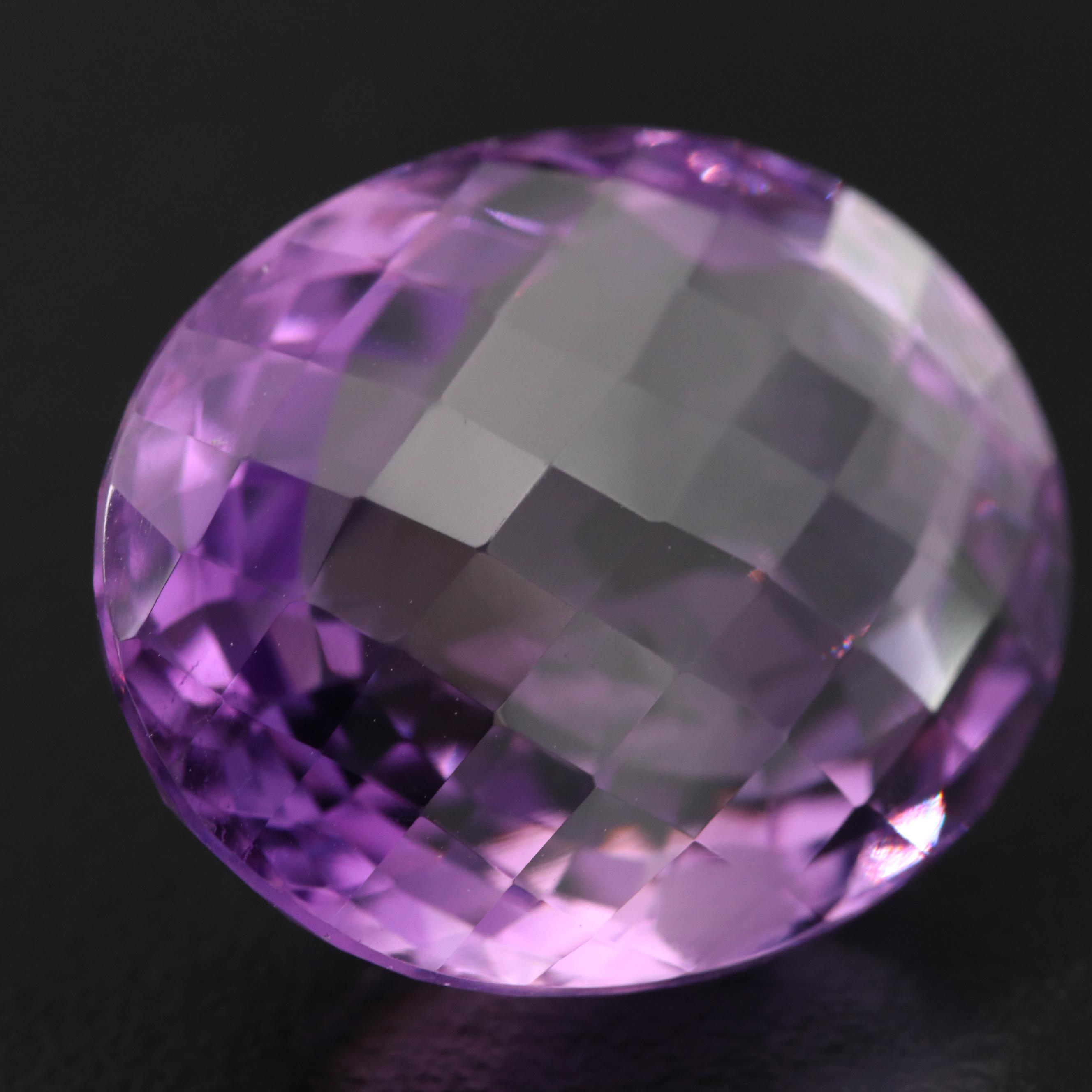 Loose 30.70 CT Oval Faceted Amethyst