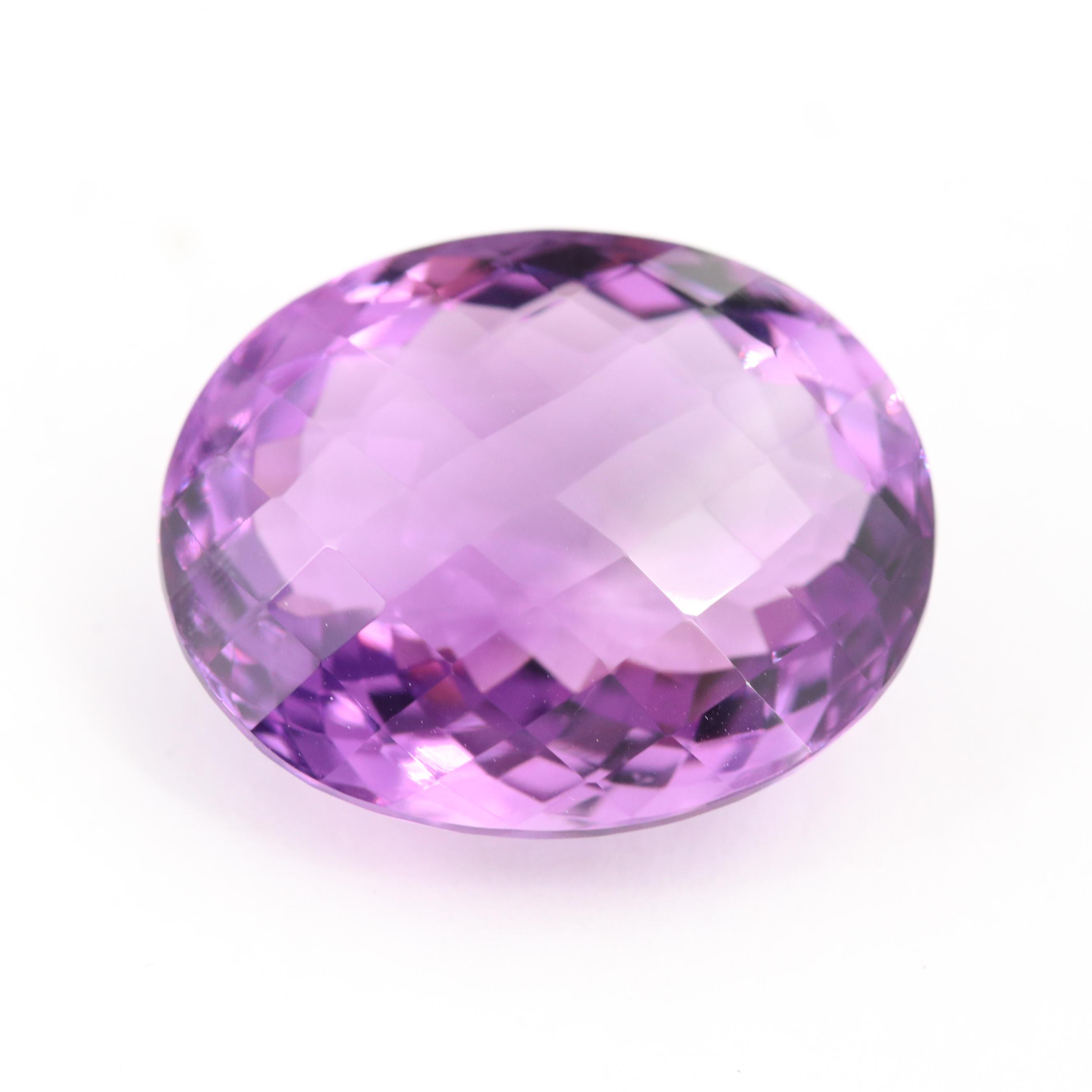 Loose 30.70 CT Oval Faceted Amethyst