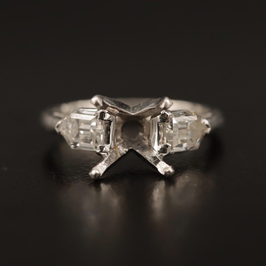 Platinum 1.10 CTW Diamond Semi-Mount Ring