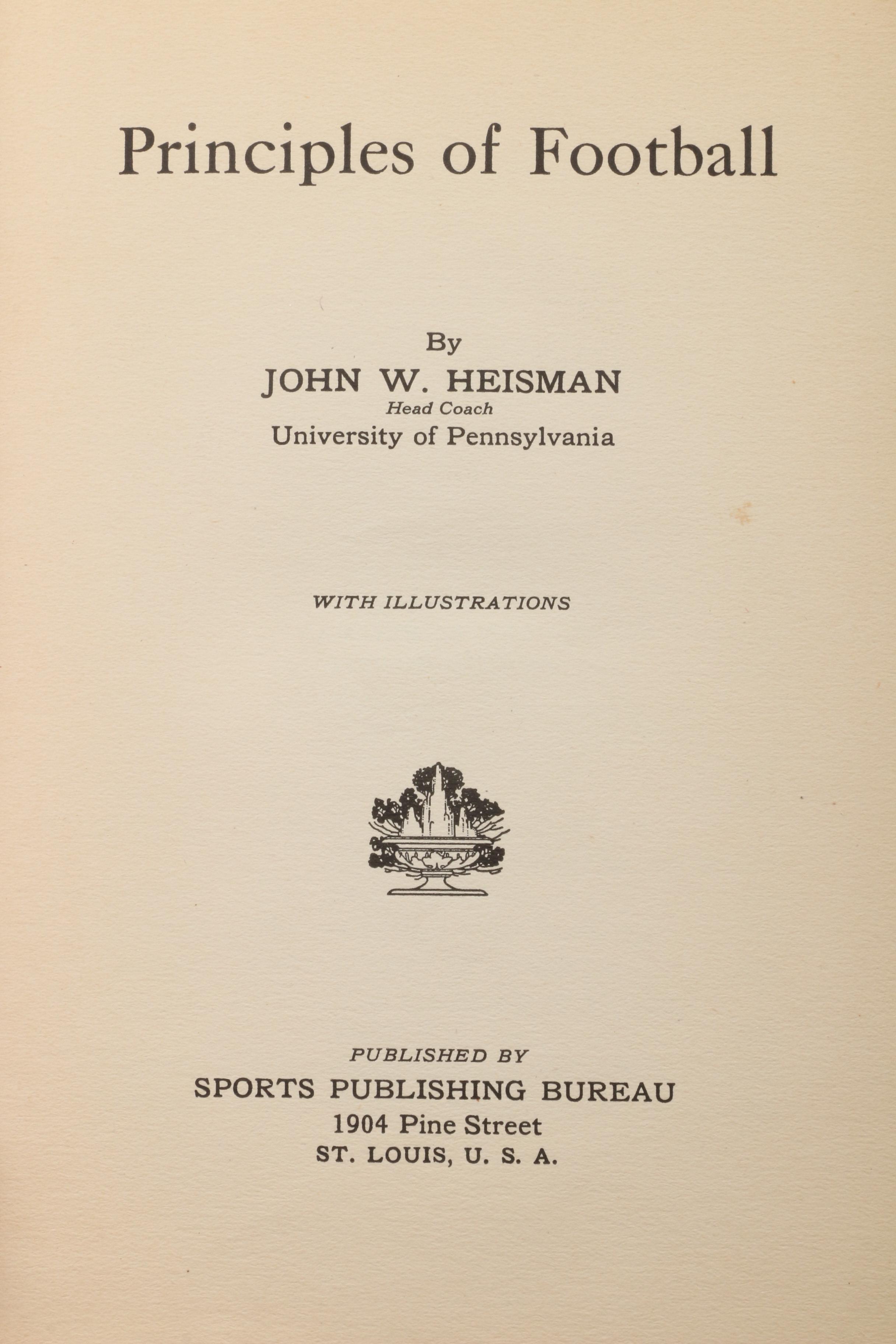 Second Edition "Principles of Football" by John W. Heisman, 1922