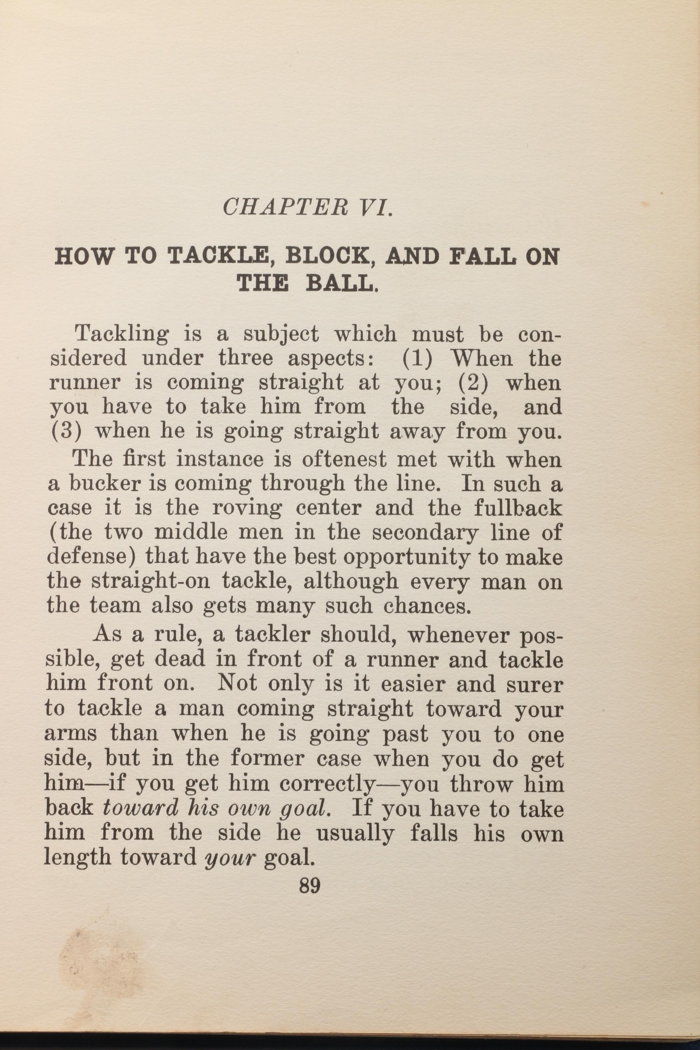 Second Edition "Principles of Football" by John W. Heisman, 1922