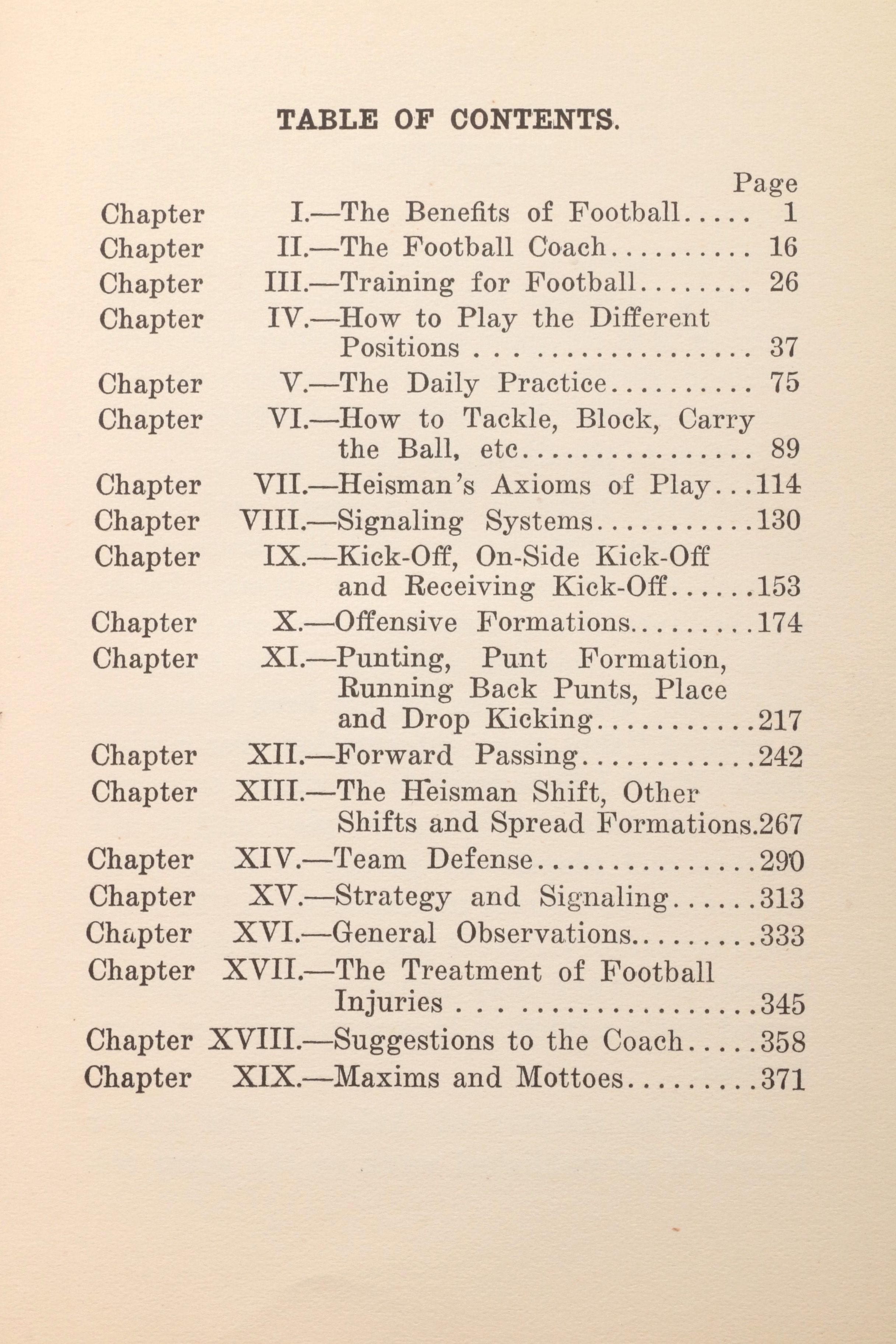 Second Edition "Principles of Football" by John W. Heisman, 1922