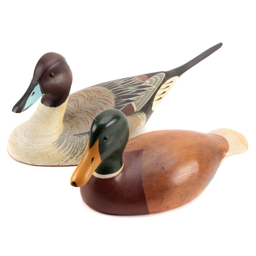 Ron and Lynne Mayhew Mallard Decoy and other Hand-Painted Duck Decoy