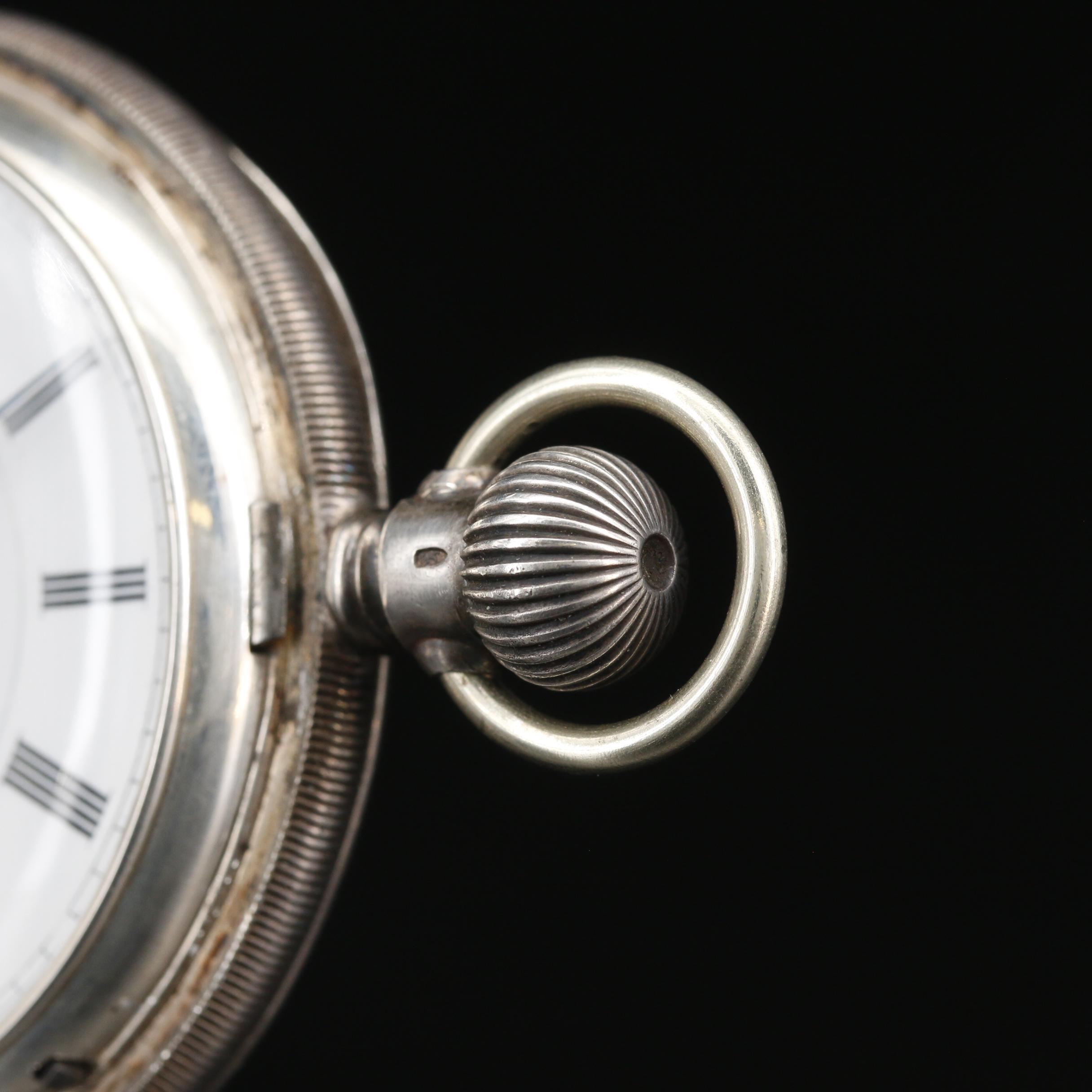 .935 Silver Longines Hunting Case Pocket Watch