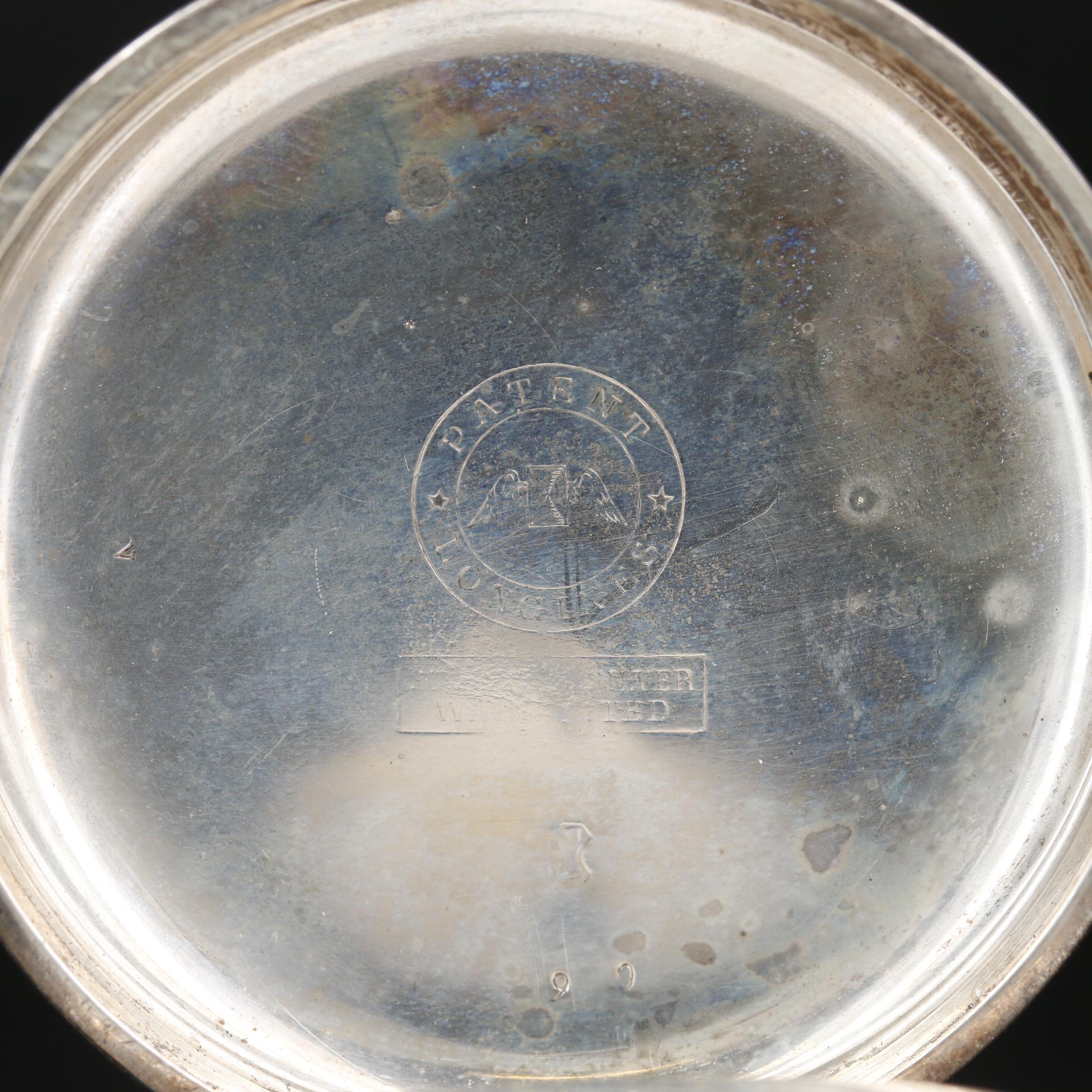 .935 Silver Longines Hunting Case Pocket Watch