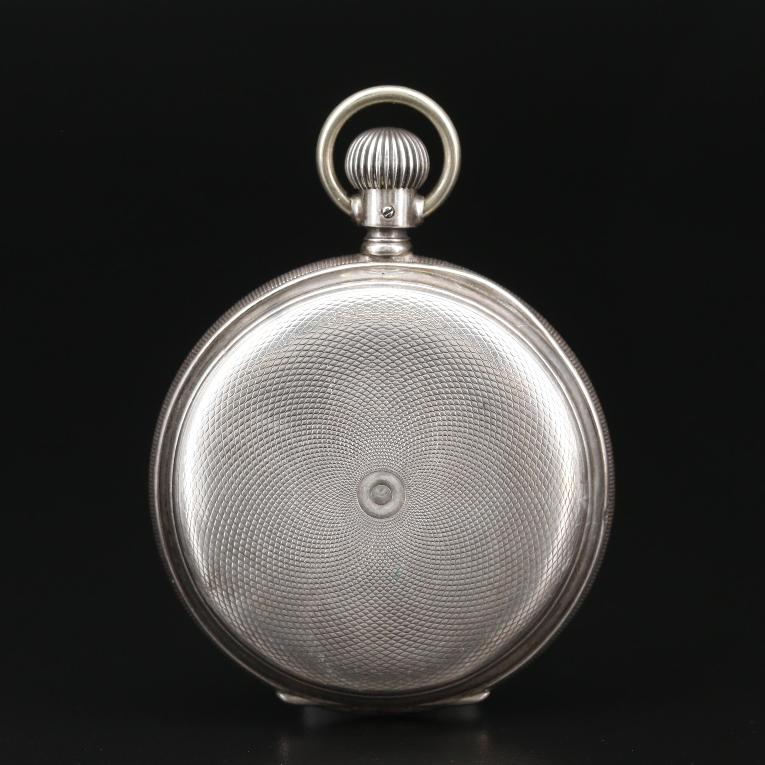 .935 Silver Longines Hunting Case Pocket Watch