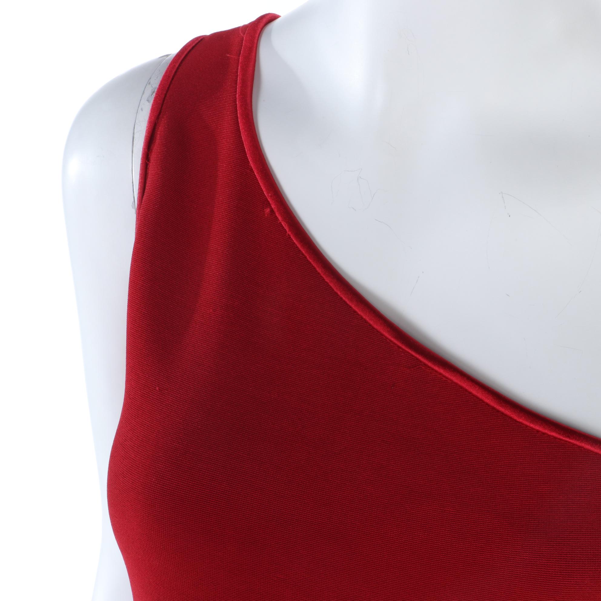 a.b.s Evening Collection Red One Shoulder Cut-Out Evening Dress