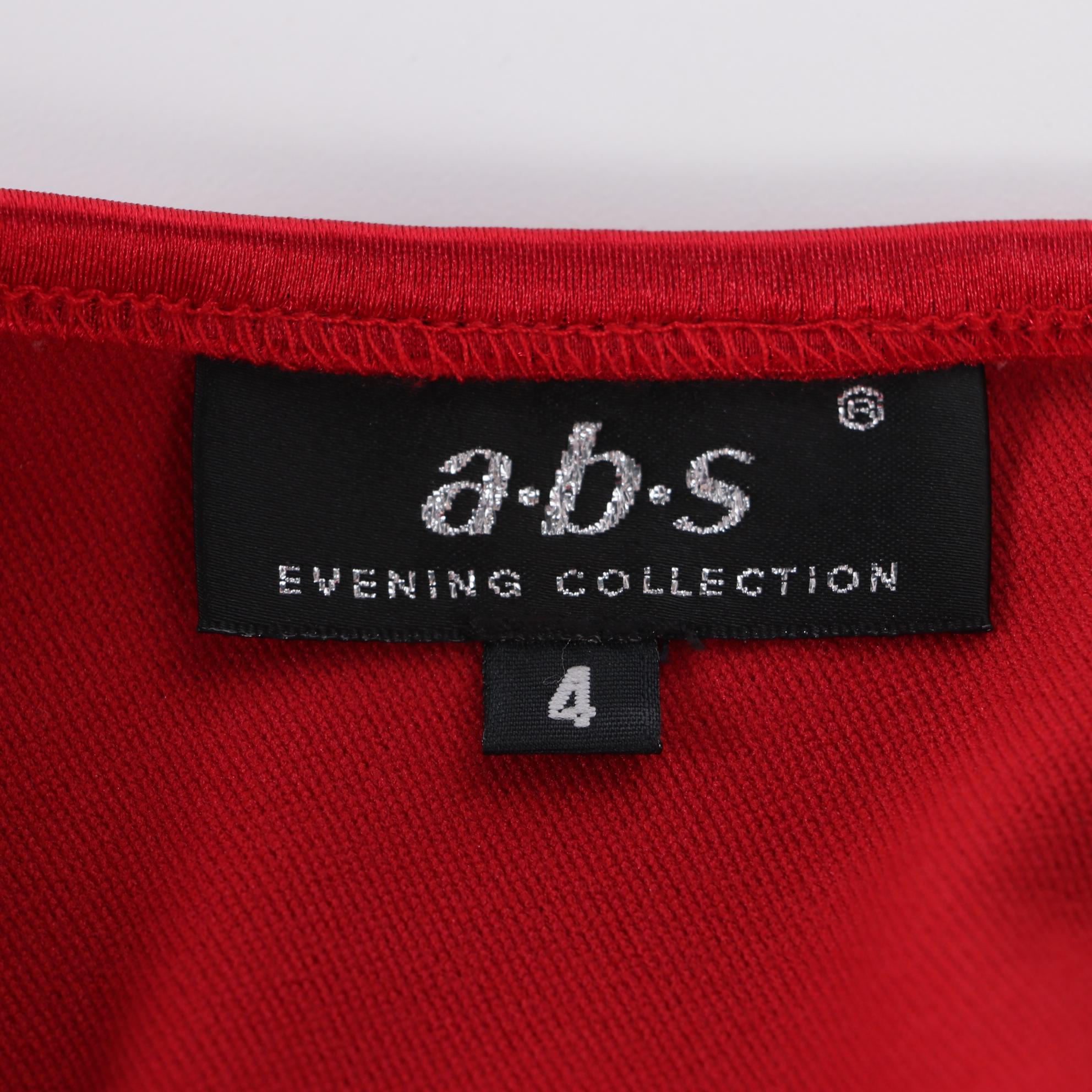 a.b.s Evening Collection Red One Shoulder Cut-Out Evening Dress