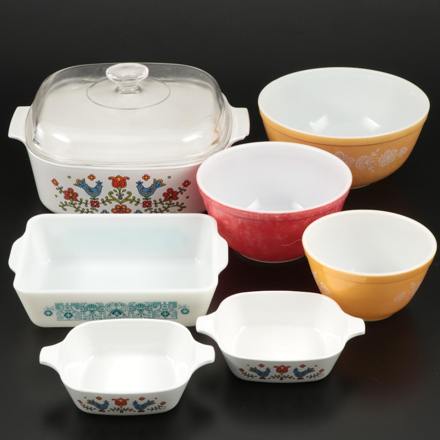 CorningWare "Country Festival" with Pyrex Cookware and Bowls