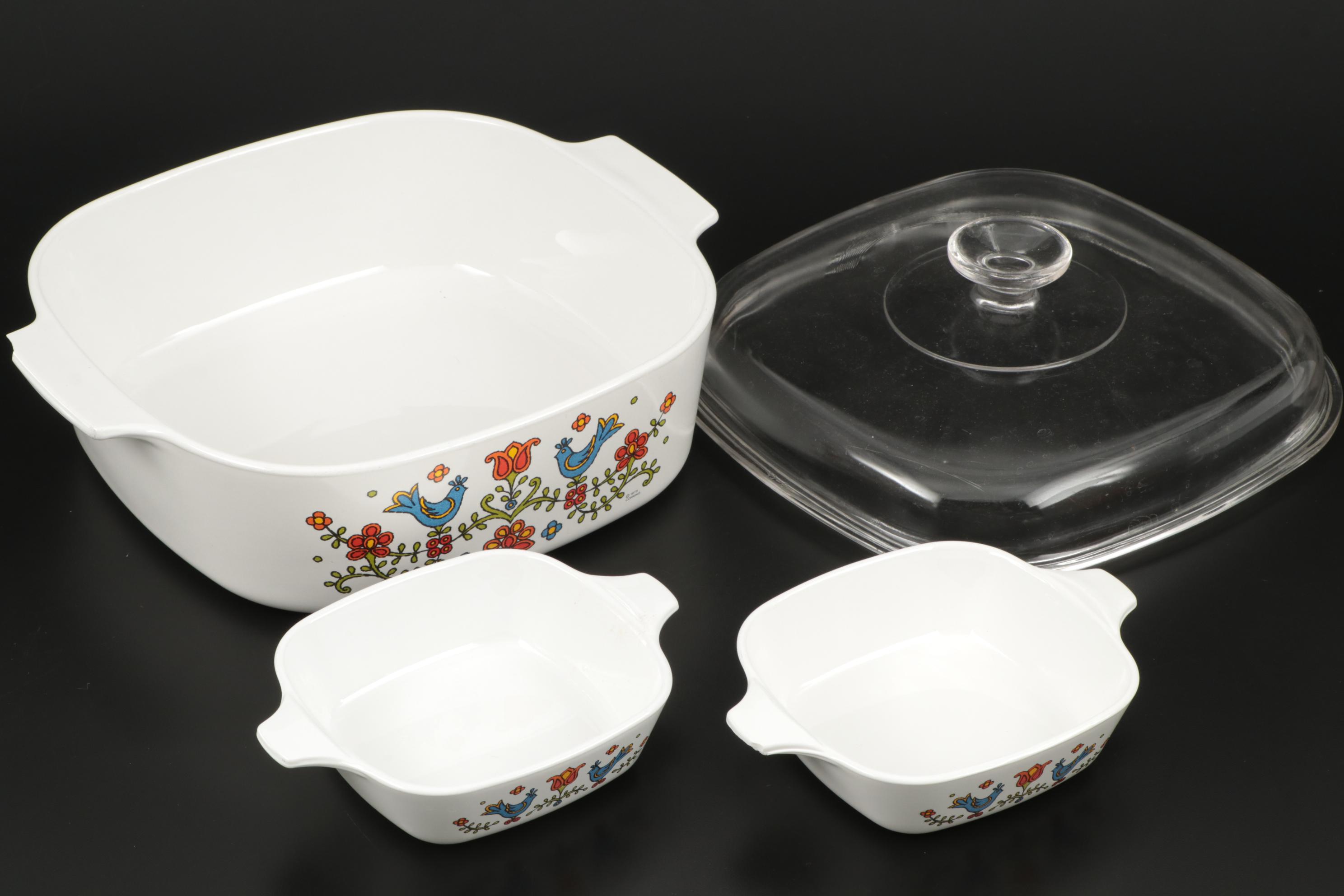 CorningWare "Country Festival" with Pyrex Cookware and Bowls