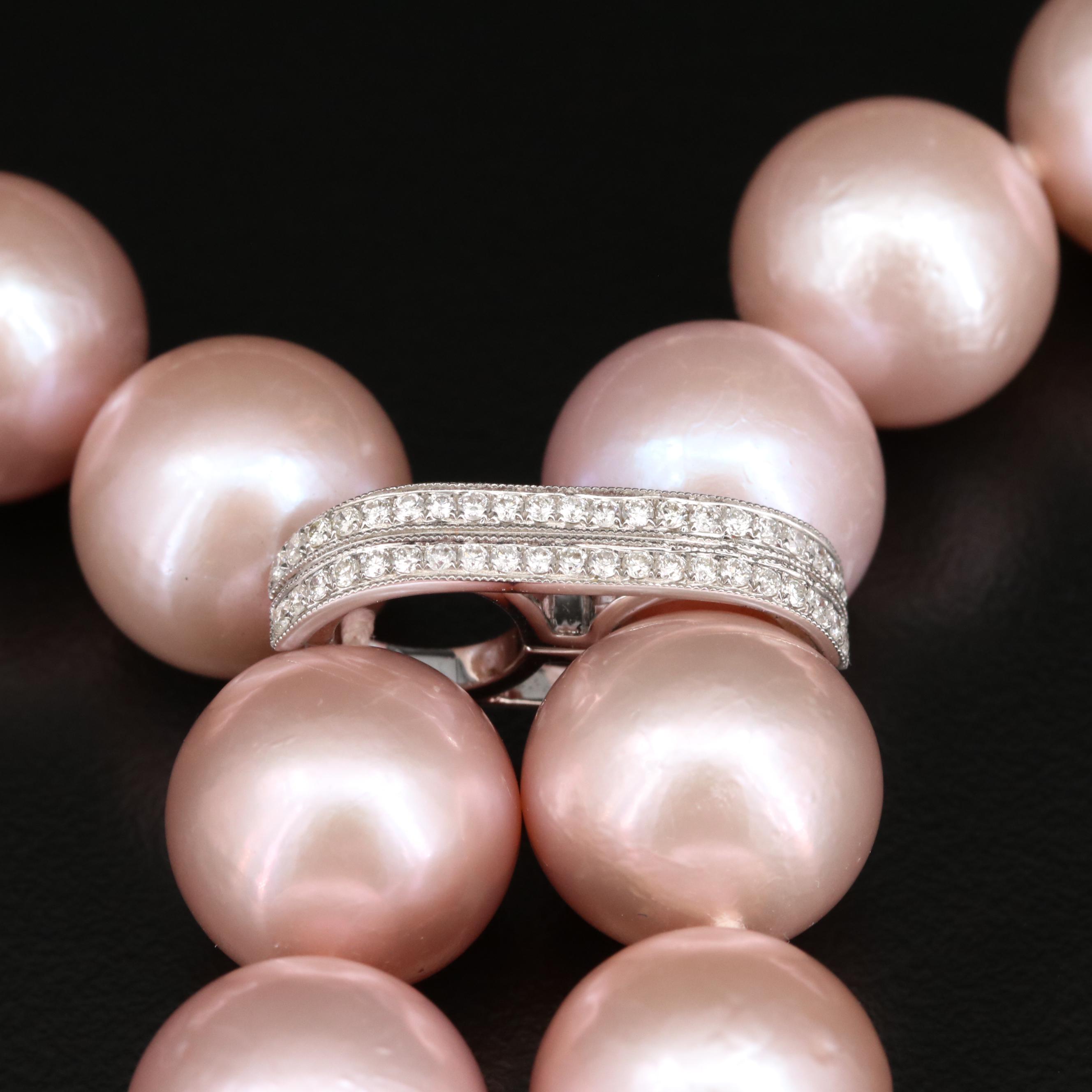 18K Pearl, 3.04 CTW Diamond and Ruby Sautoir Necklace with Pearl Shortener