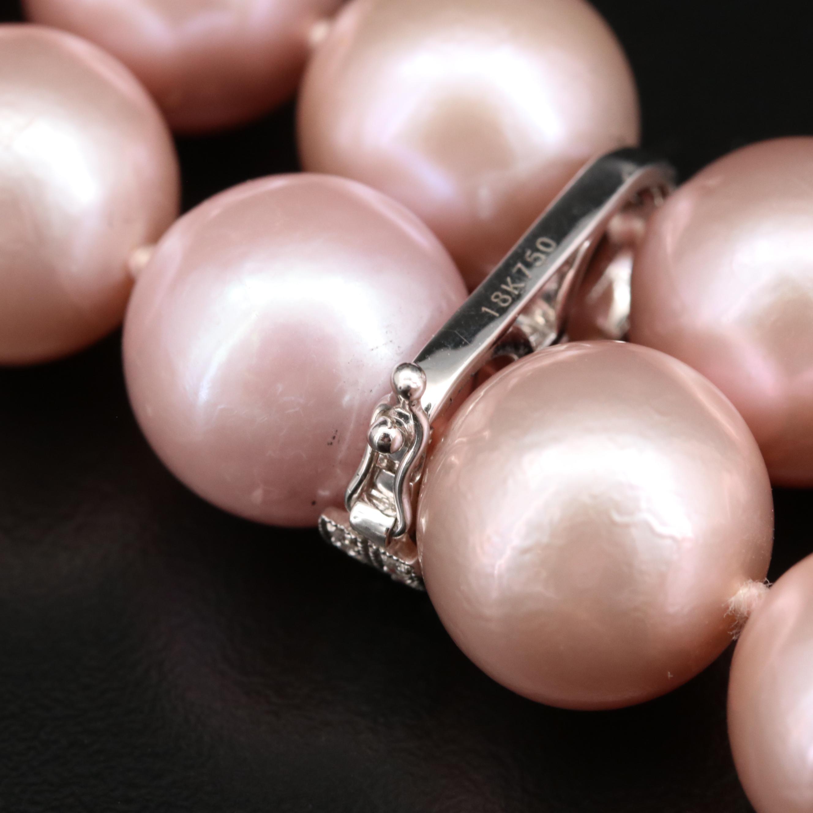 18K Pearl, 3.04 CTW Diamond and Ruby Sautoir Necklace with Pearl Shortener