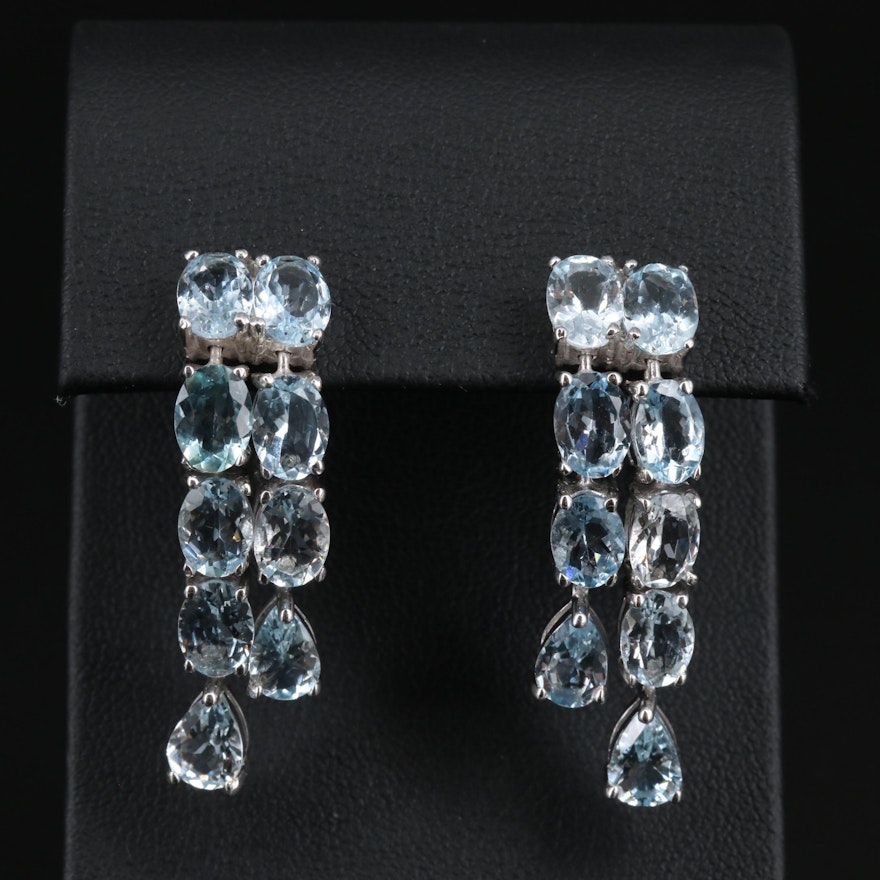 Sterling Aquamarine Dangle Earrings