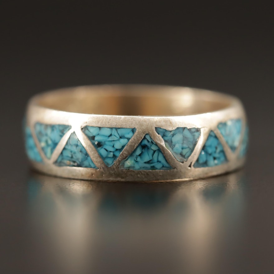 Western Sterling Inlay Band