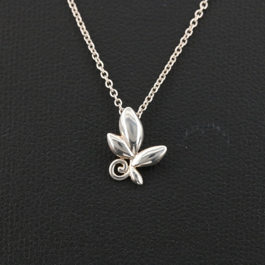 Paloma Picasso for Tiffany & Co. Sterling Olive Leaf Pendant Necklace
