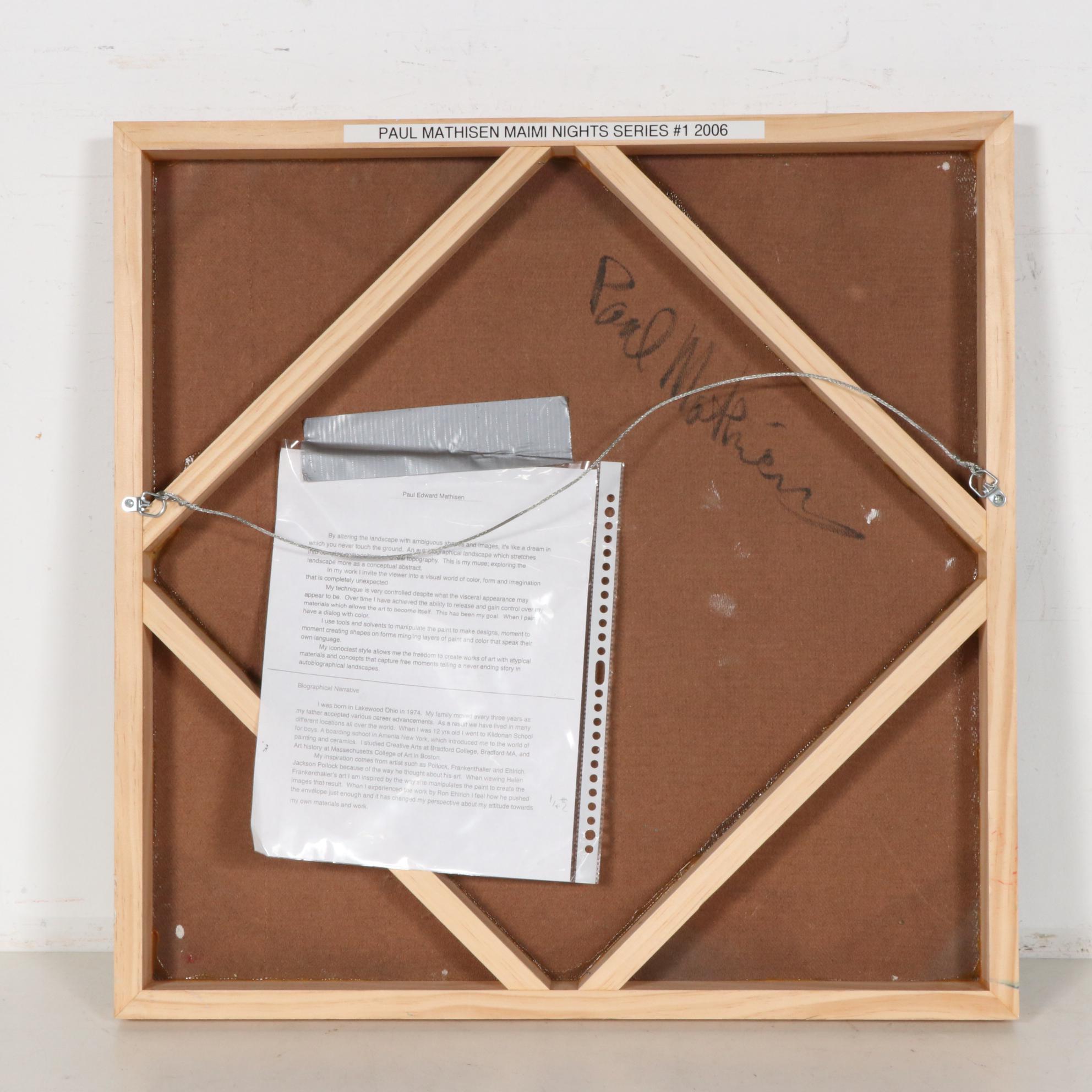 Paul Mathisen Abstract Oil Painting "Miami Nights I", 2006