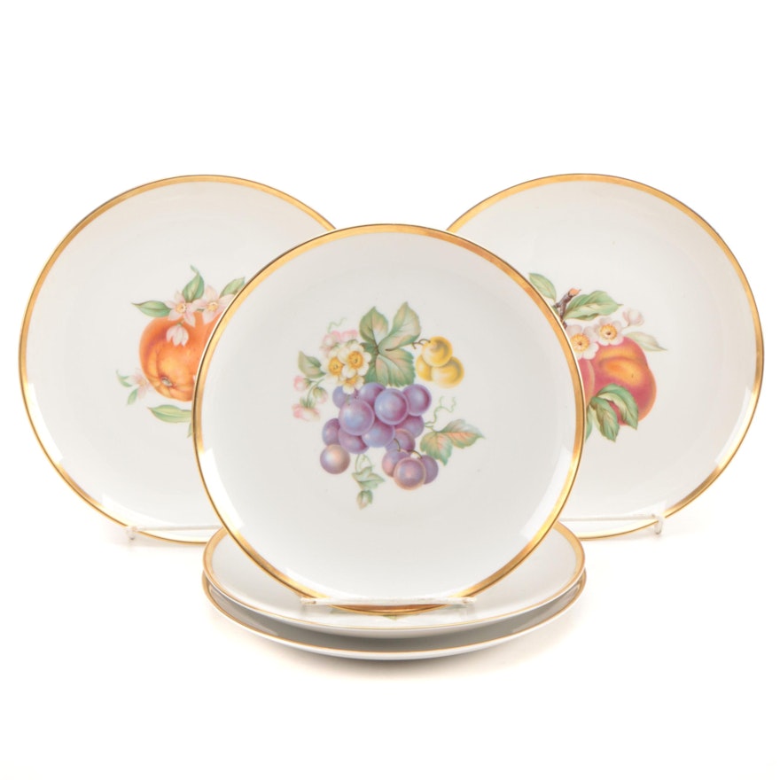 Hutschenreuther "Fruit" Porcelain Salad Plates, Mid to Late 20th Century
