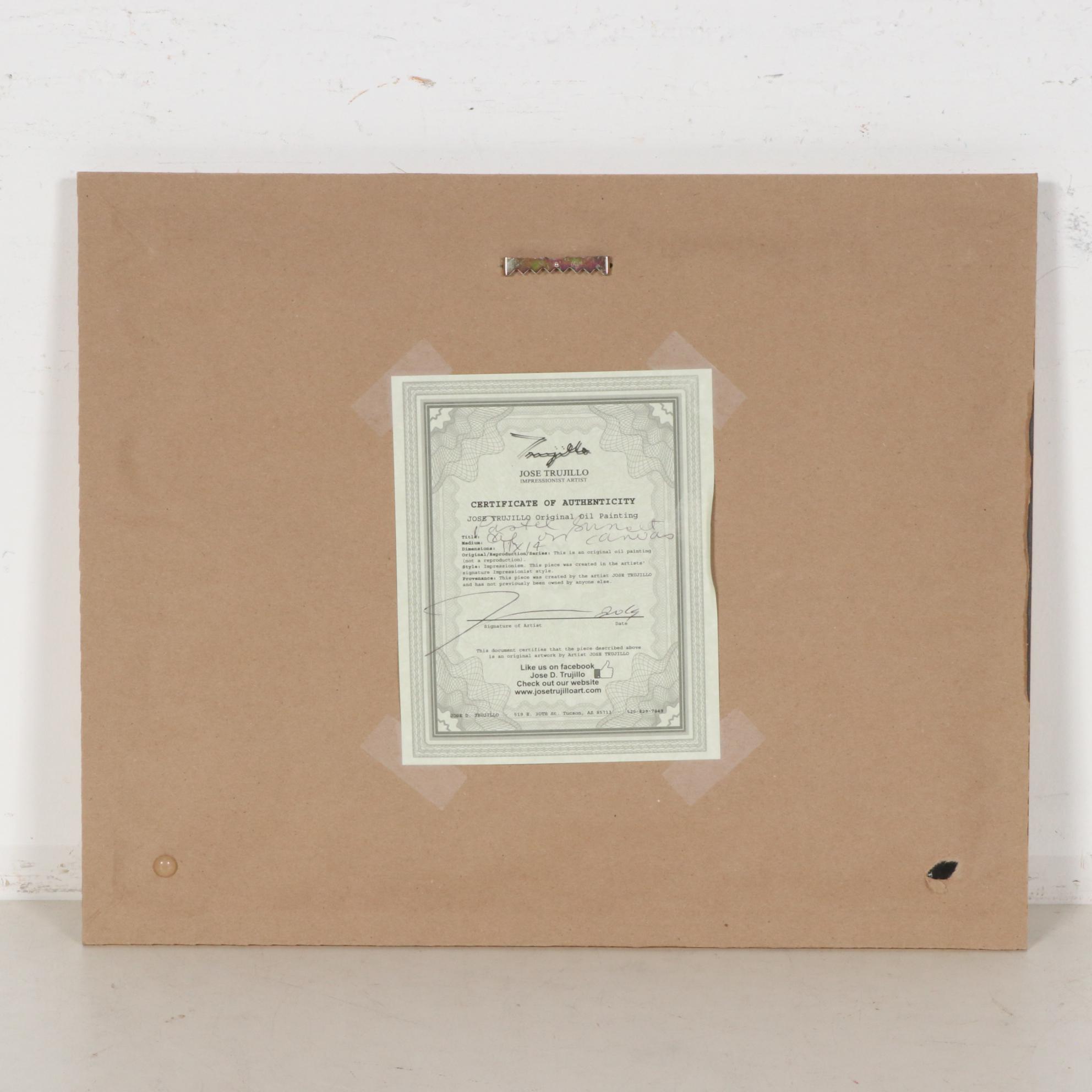 Jose Trujillo Oil Painting "Pastel Sunset", 2019