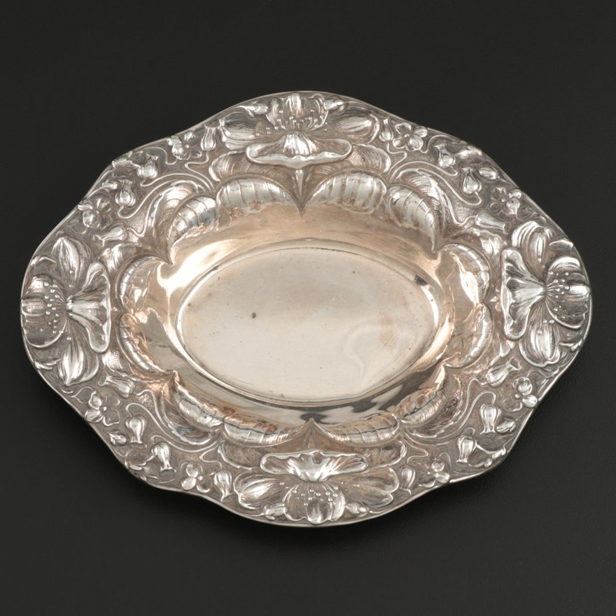 Gorham "Poppy" Sterling Silver Bonbon Bowl, Early to Mid 20th Century