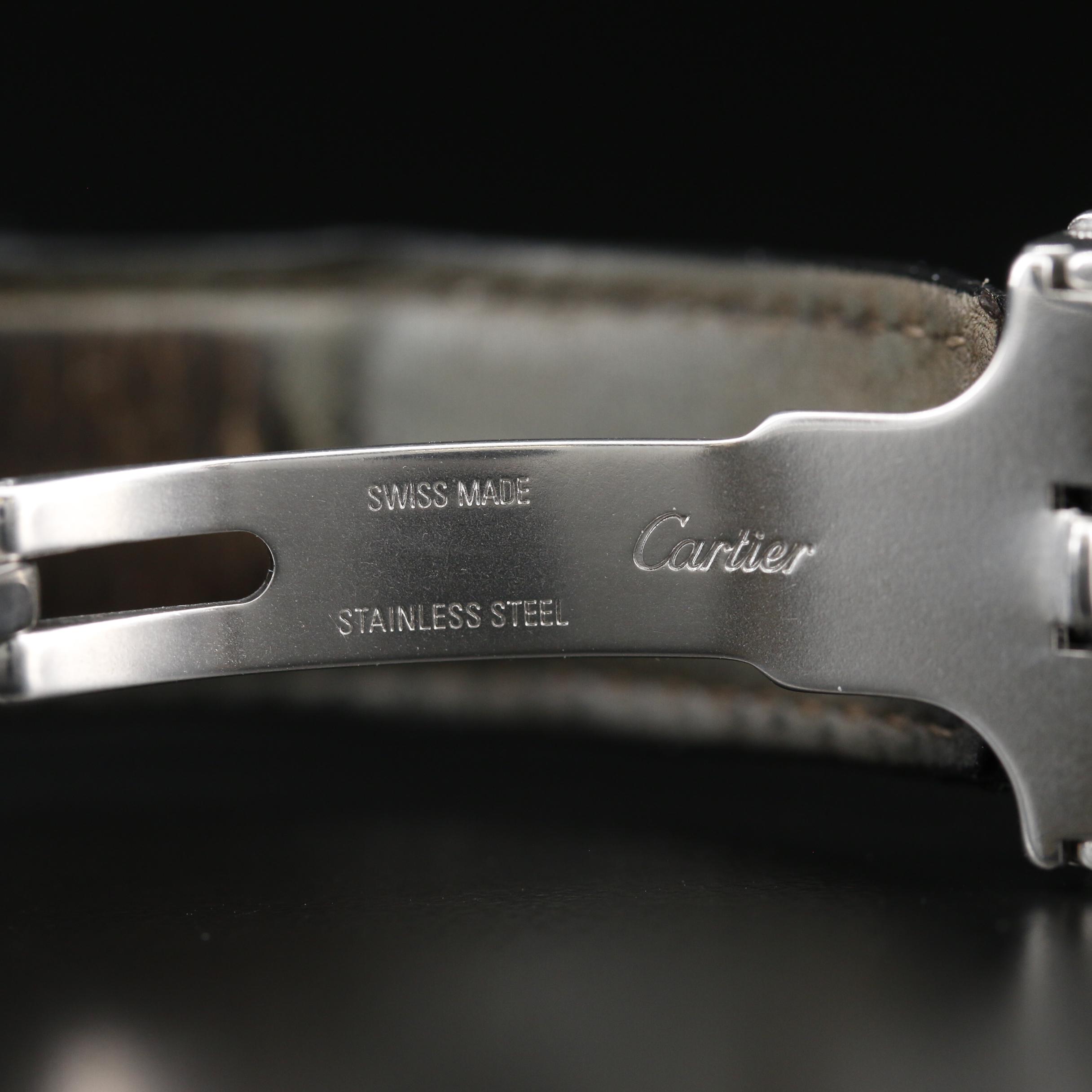 Cartier Tank "Basculante" Stainless Steel Stem Wind Watch