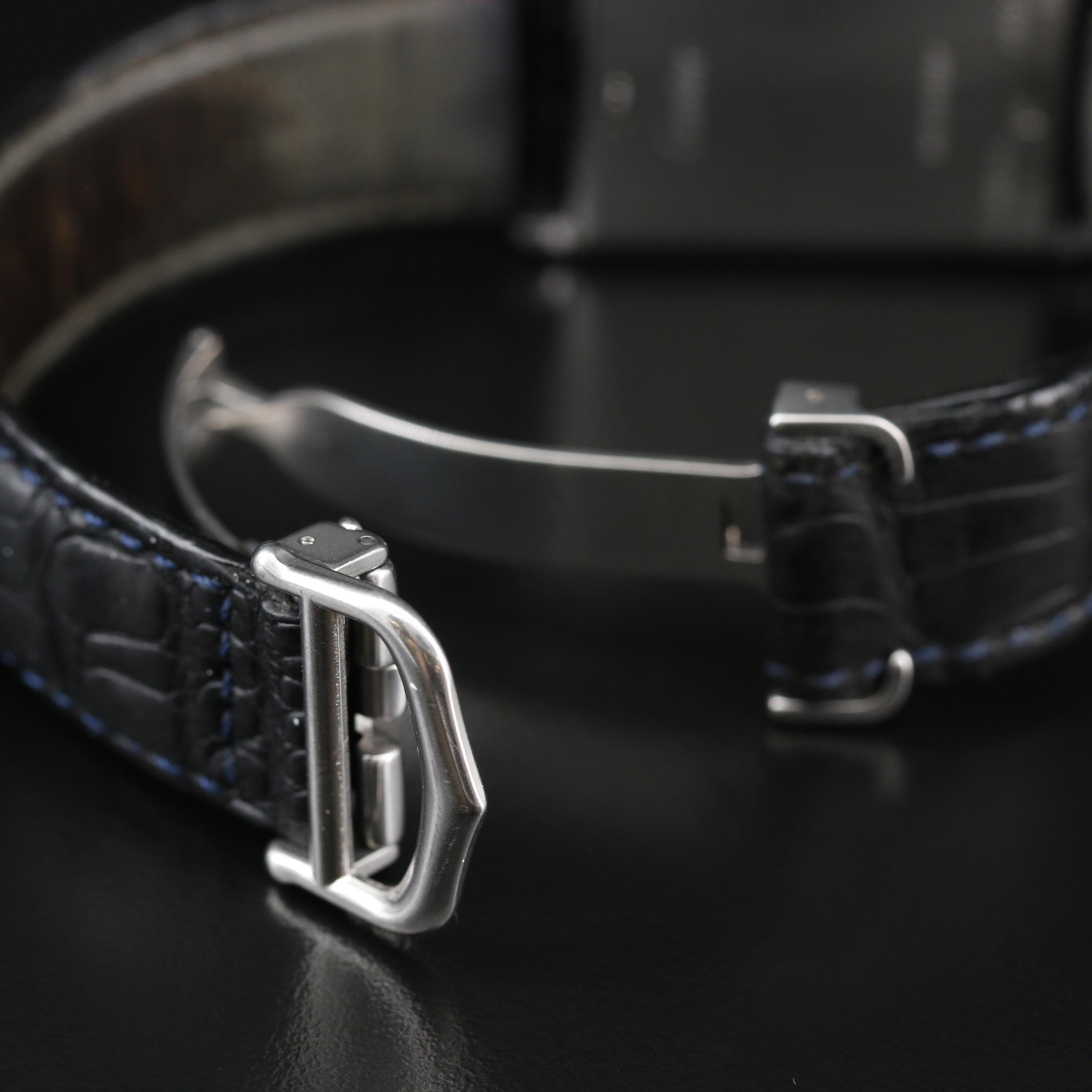 Cartier Tank "Basculante" Stainless Steel Stem Wind Watch