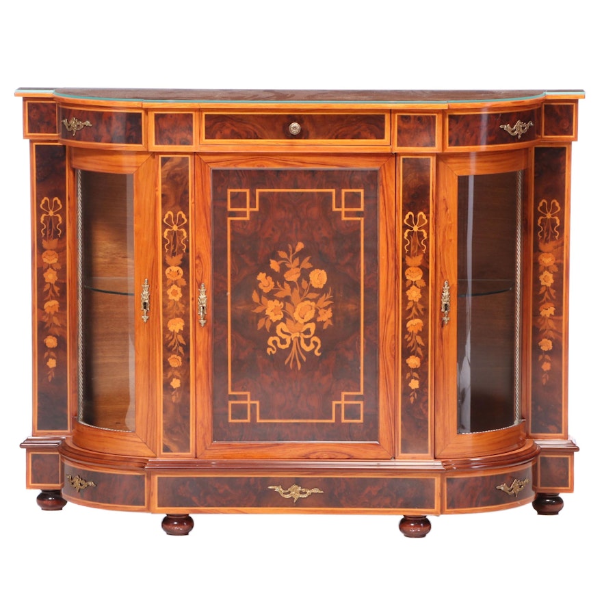 Louis XVI Style Gilt Metal-Mounted and Marquetry Console Cabinet